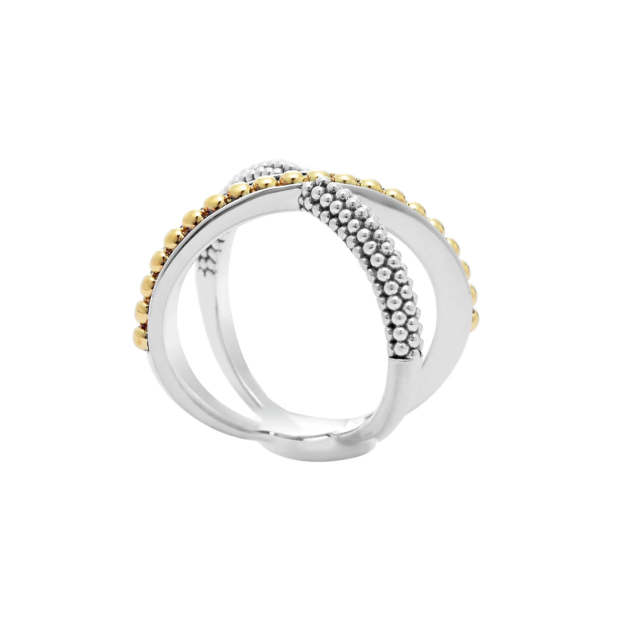 KSL Two-Tone X Beaded Ring - Image 3