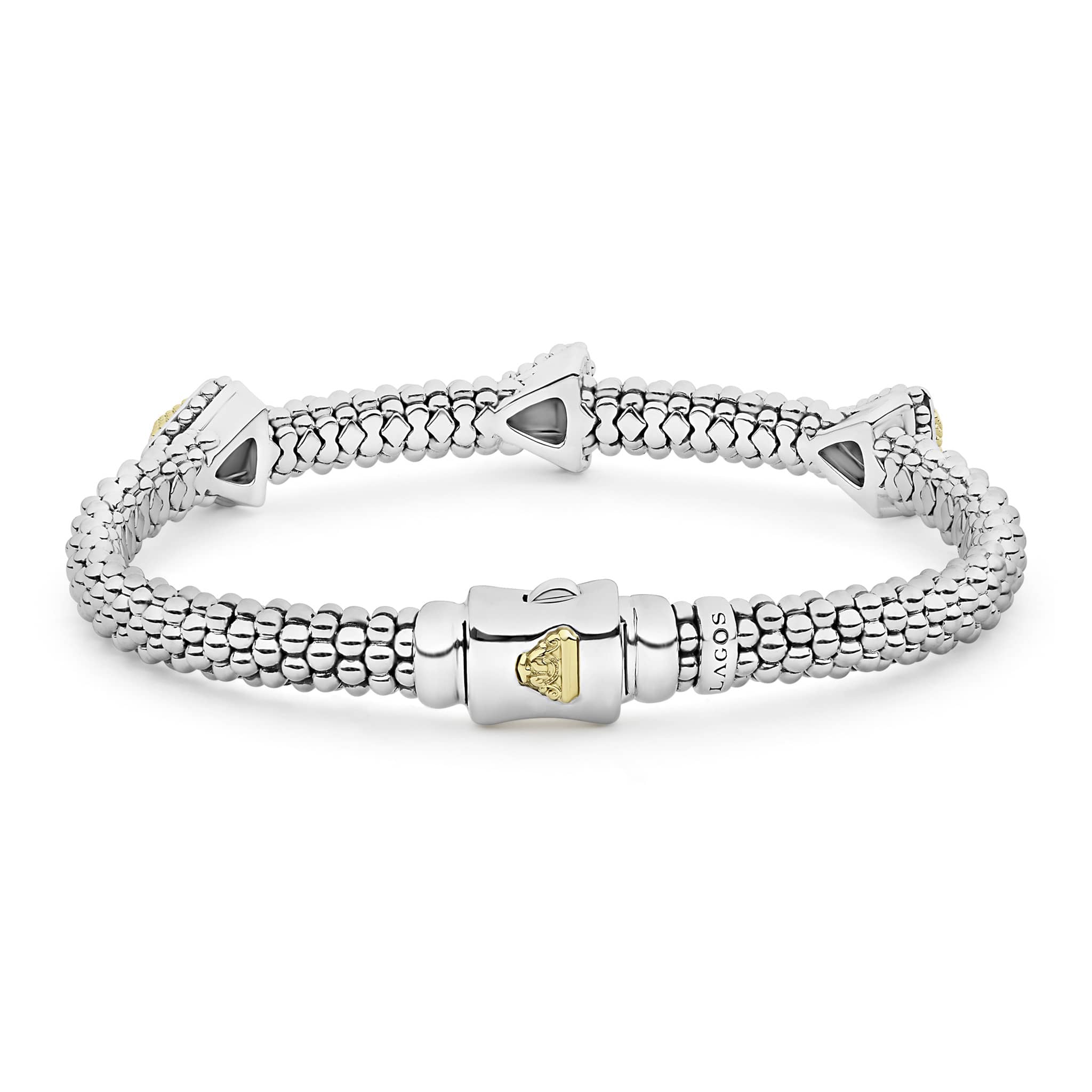 KSL Three Station Pyramid Caviar Bracelet | 6mm - Image 5