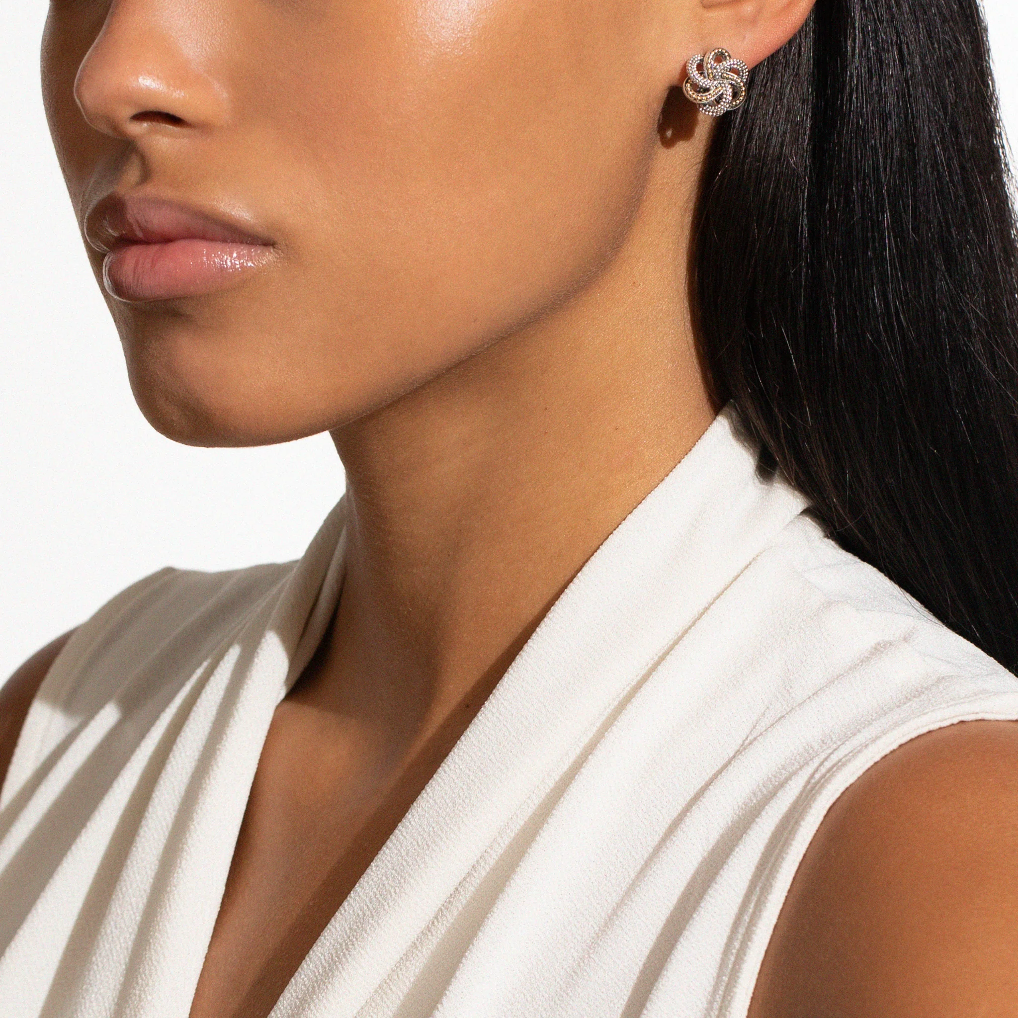 Love Knot Two-Tone Love Knot Earrings - Image 2