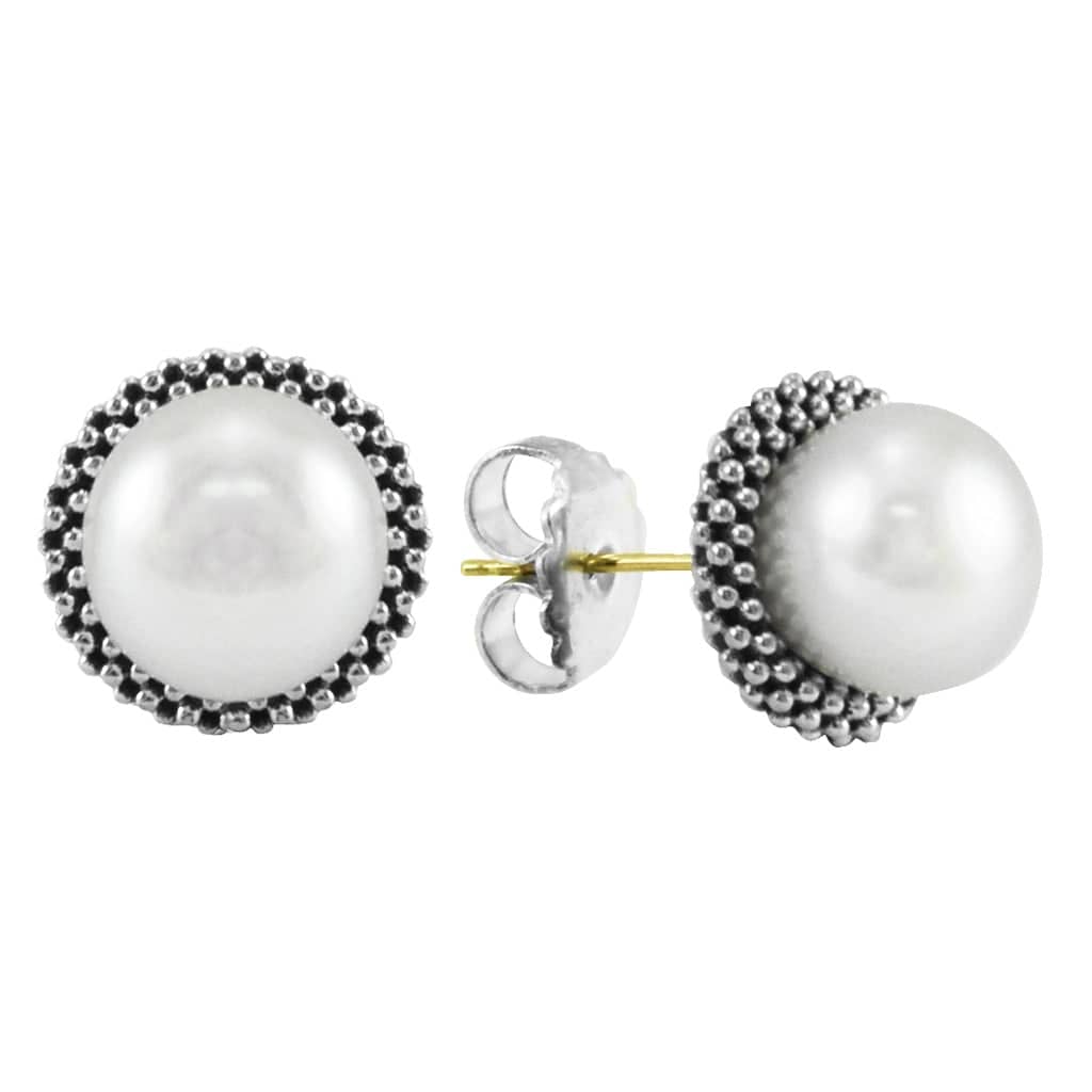 Luna Sterling Silver Pearl Earrings & Necklace Gift Set - Image 3