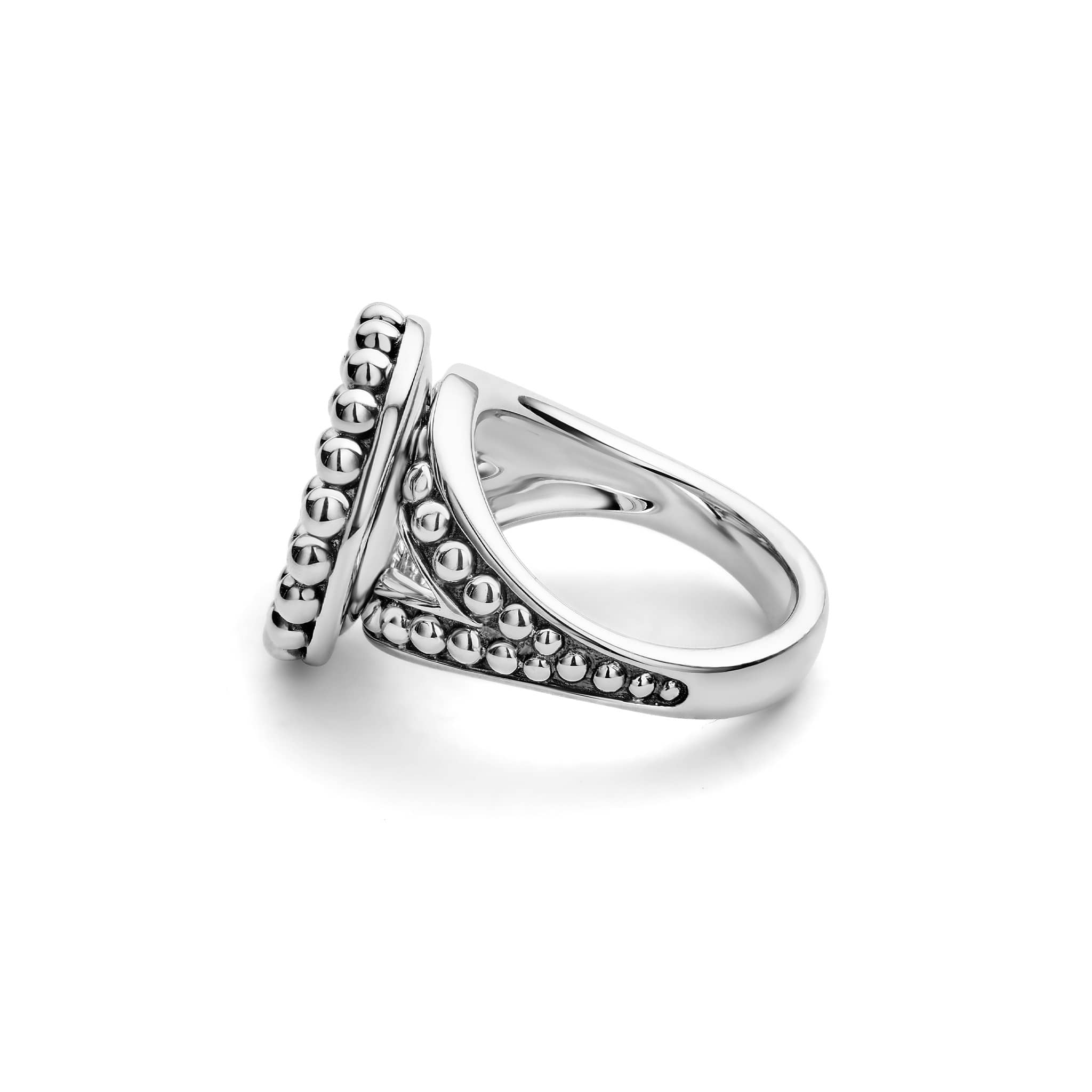 Maya Small Caviar Circle Ceramic Ring - Image 3
