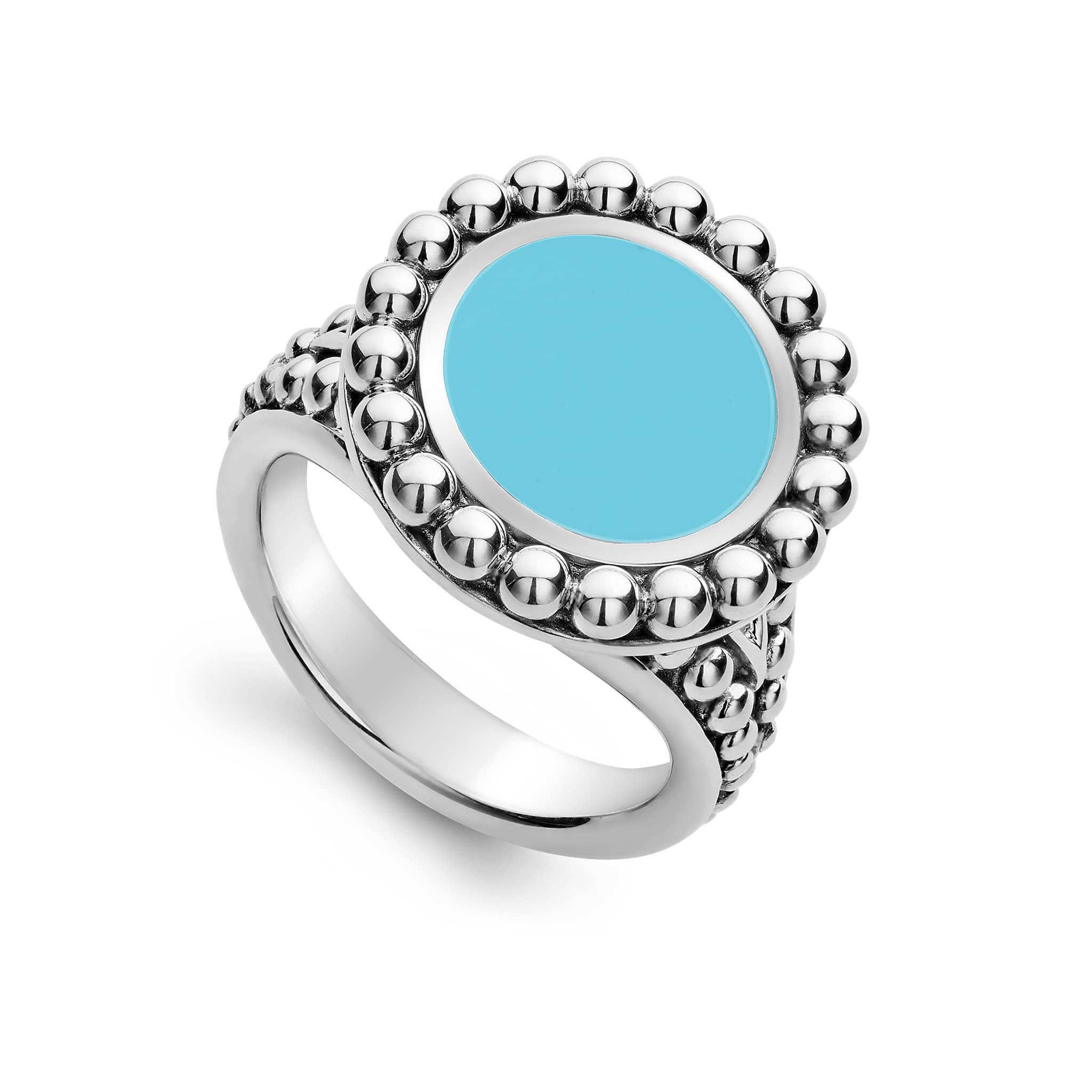 Maya Small Caviar Circle Ceramic Ring - Image 4