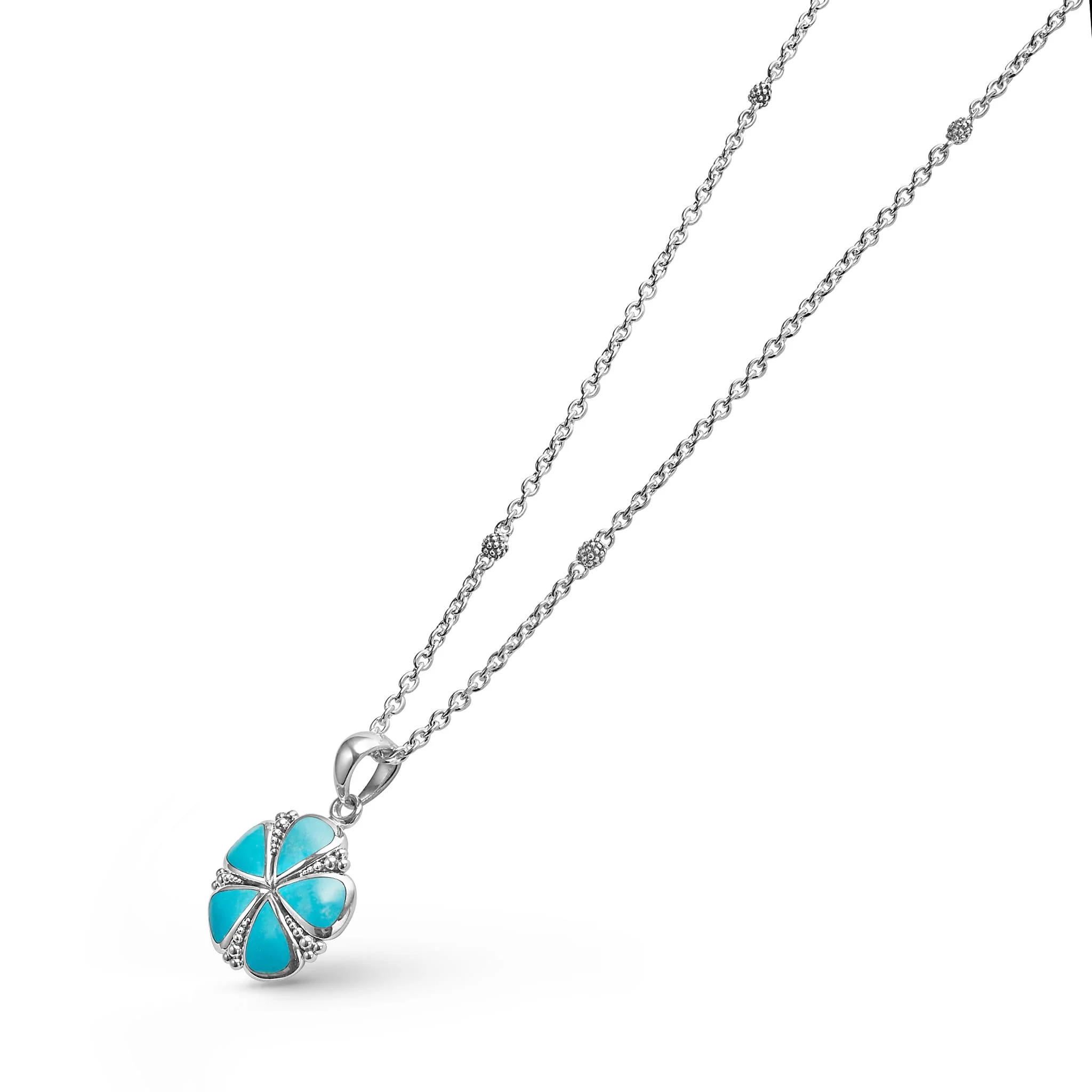 Maya Turquoise Flower Pendant Necklace - Image 4