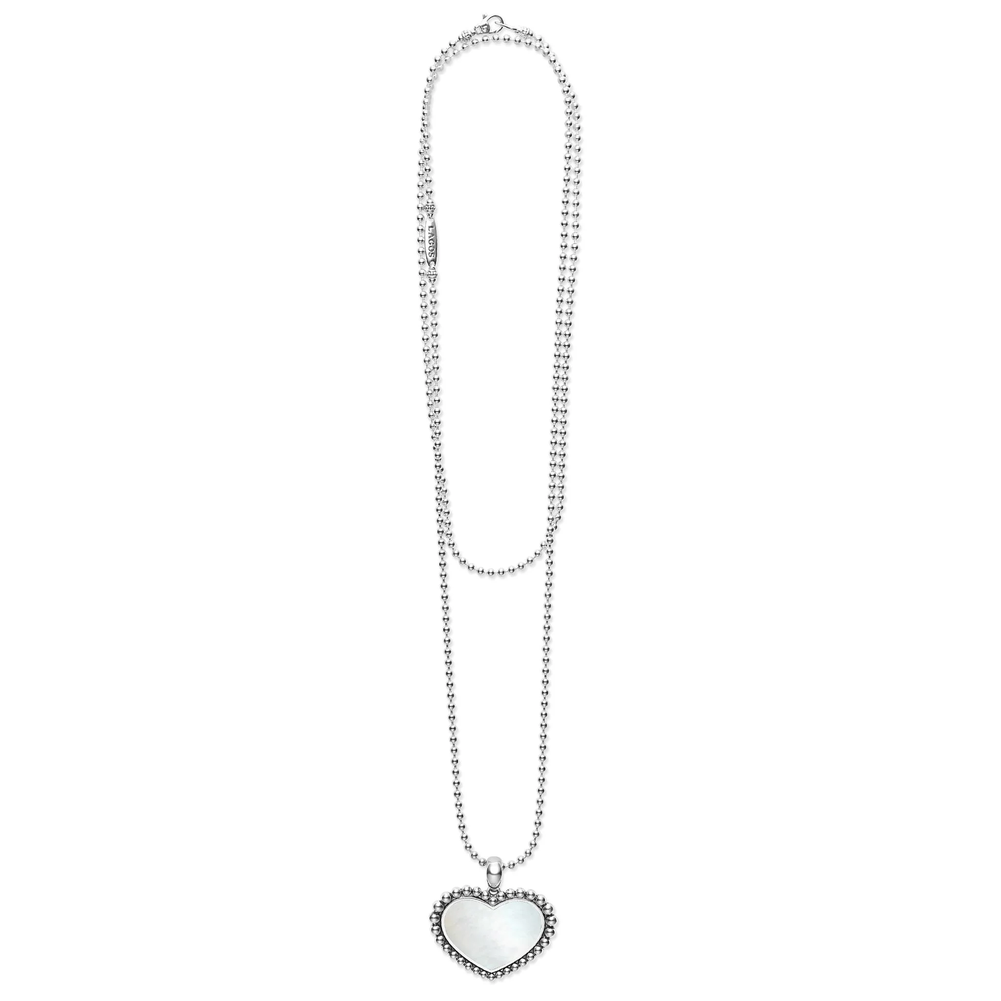 Maya Large Mother of Pearl Heart Pendant Necklace - Image 3