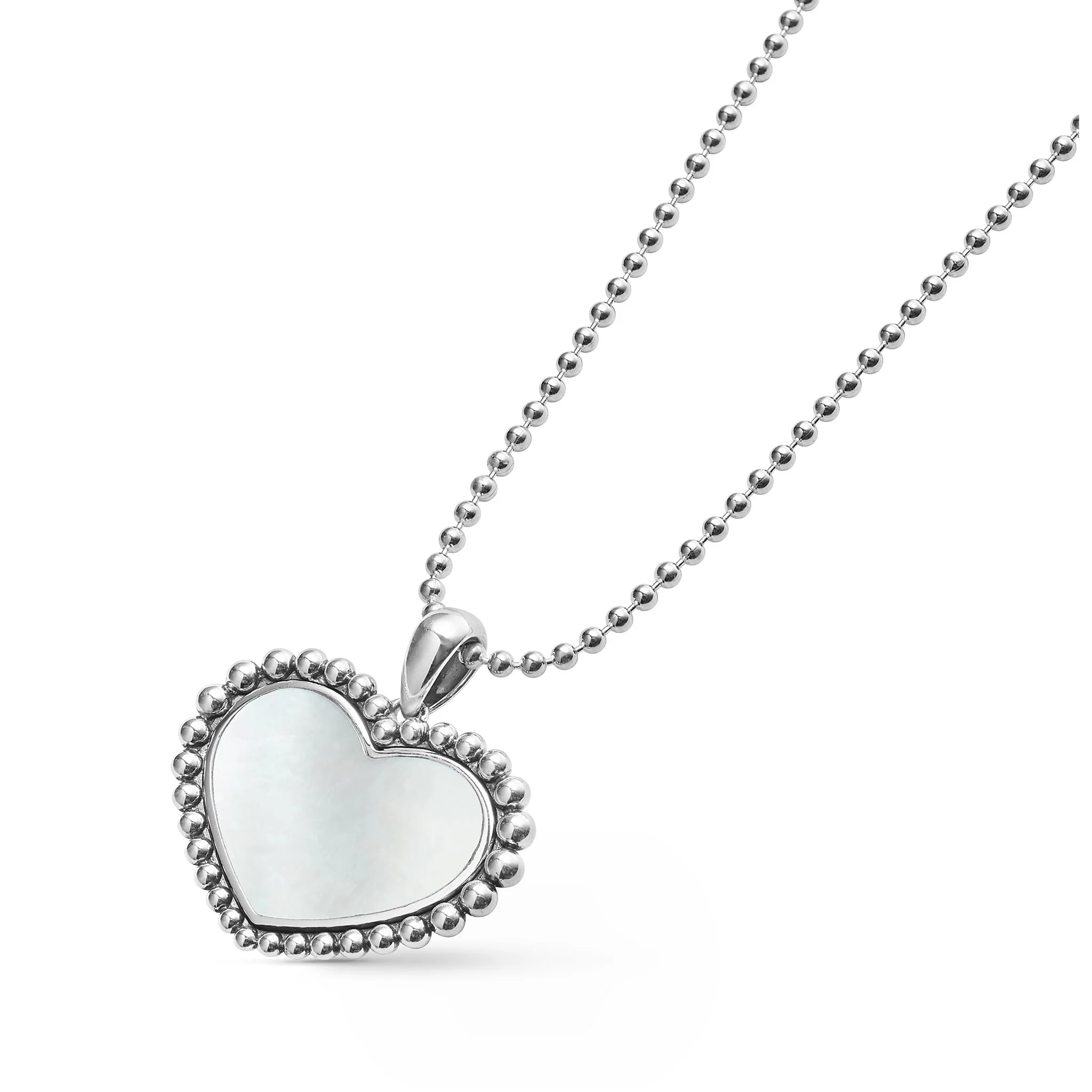 Maya Large Mother of Pearl Heart Pendant Necklace - Image 4