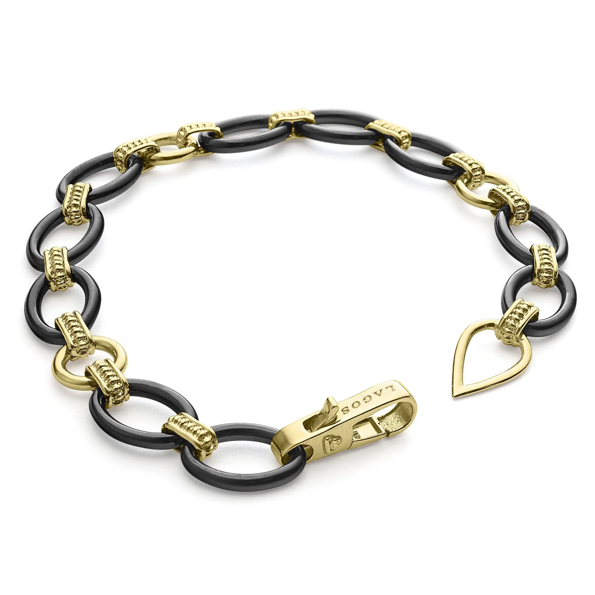 Meridian 18K Gold and Black Ceramic Link Bracelet | 10mm - Image 4
