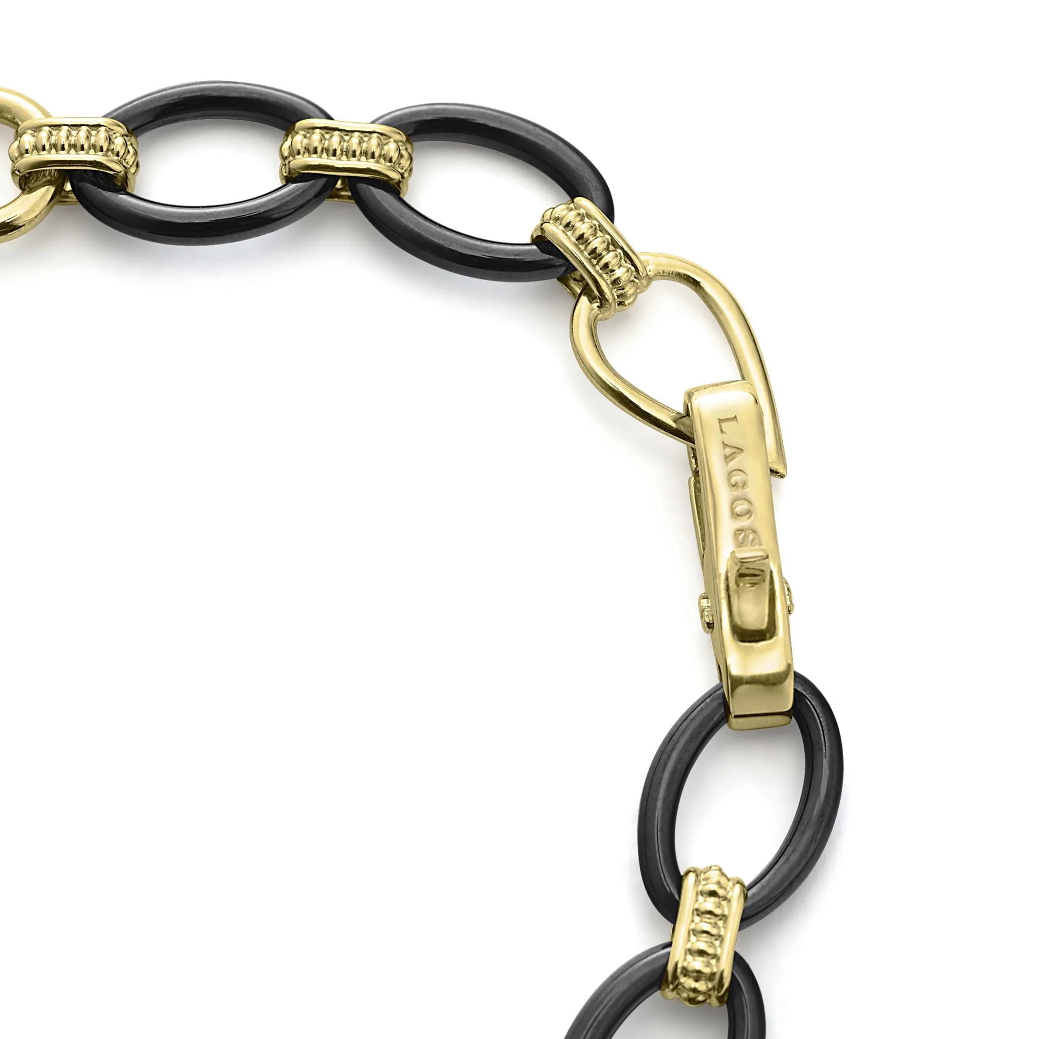 Meridian 18K Gold and Black Ceramic Link Bracelet | 10mm - Image 5