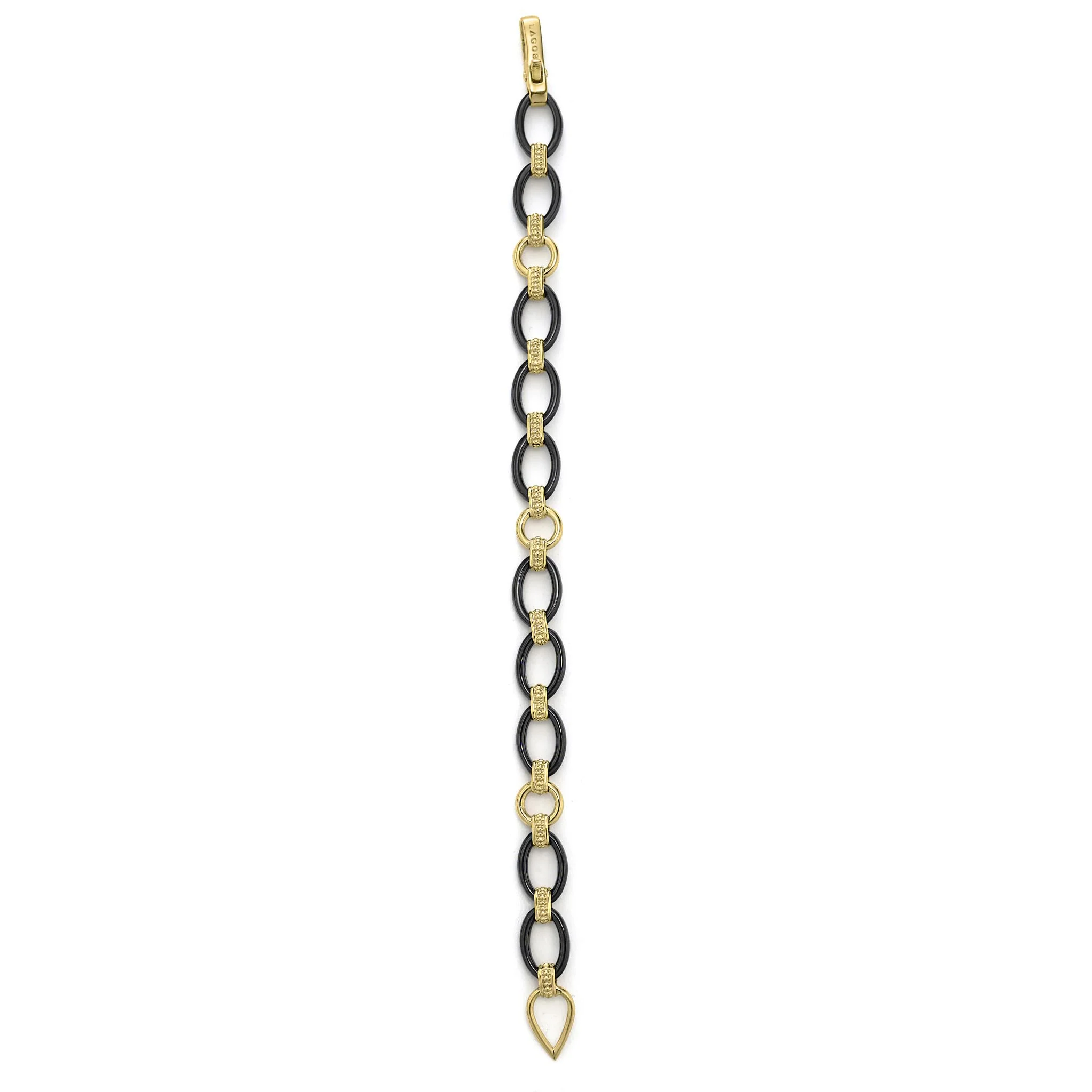 Meridian 18K Gold and Black Ceramic Link Bracelet | 10mm - Image 6