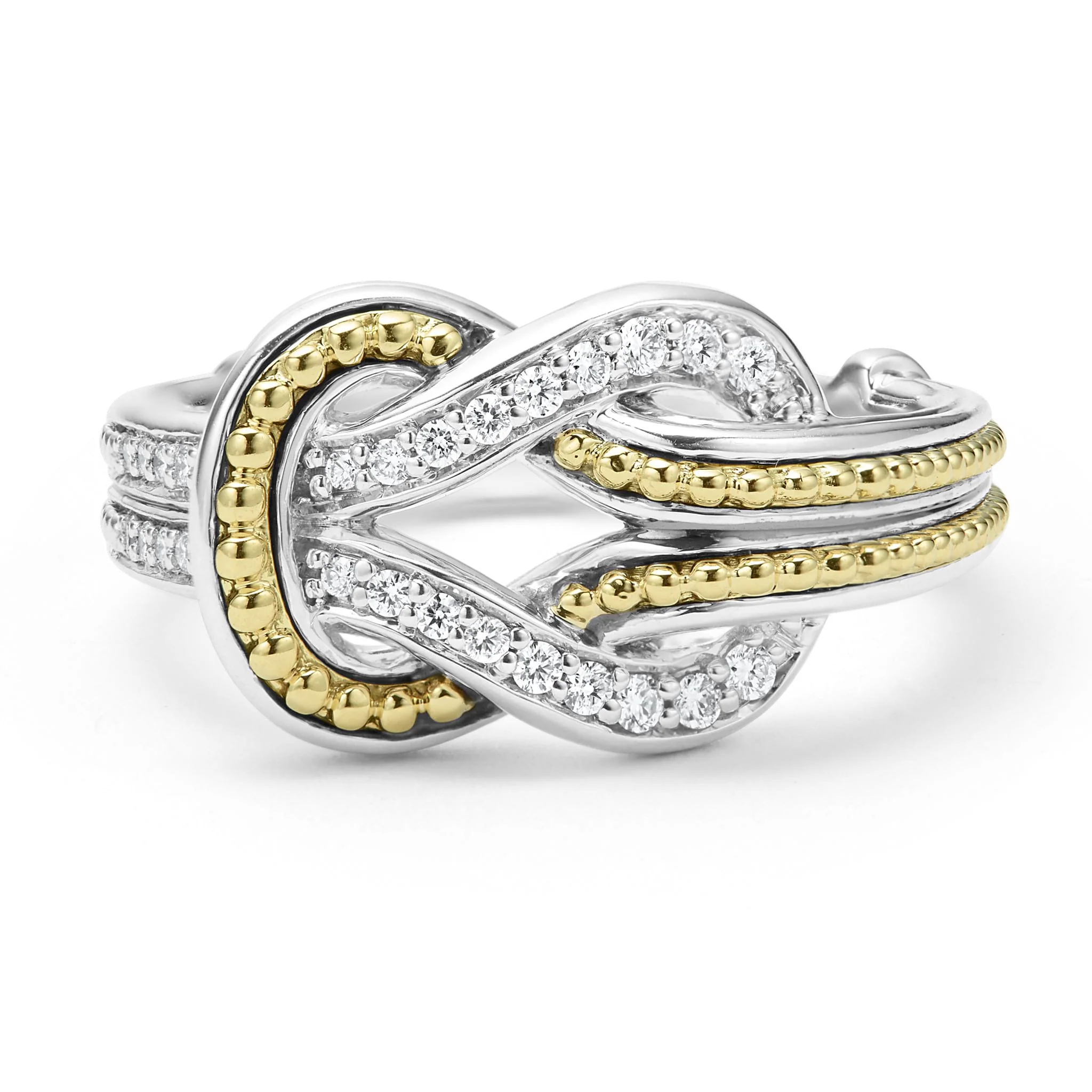 Newport Two-Tone Knot Diamond Ring - Image 3