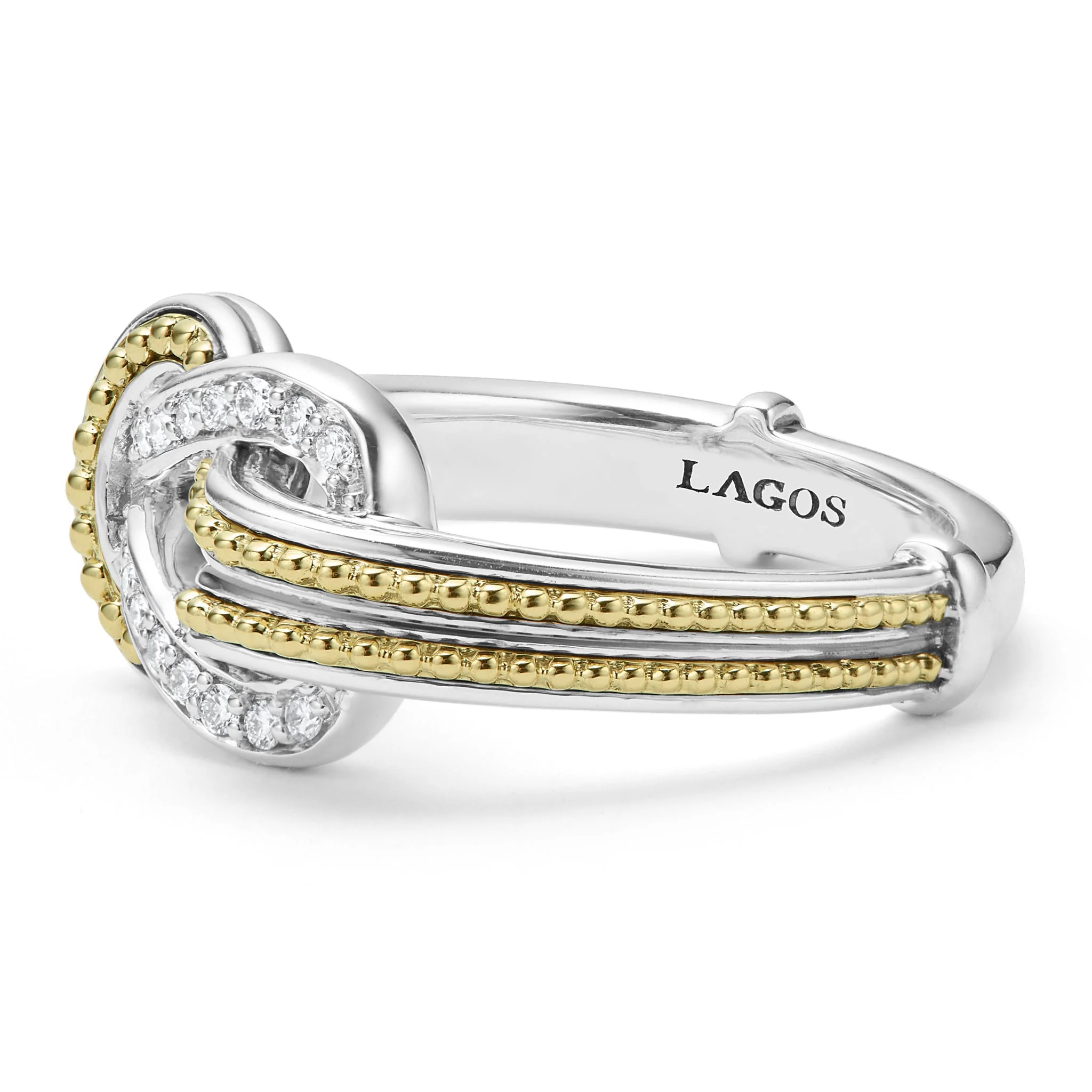 Newport Two-Tone Knot Diamond Ring - Image 4