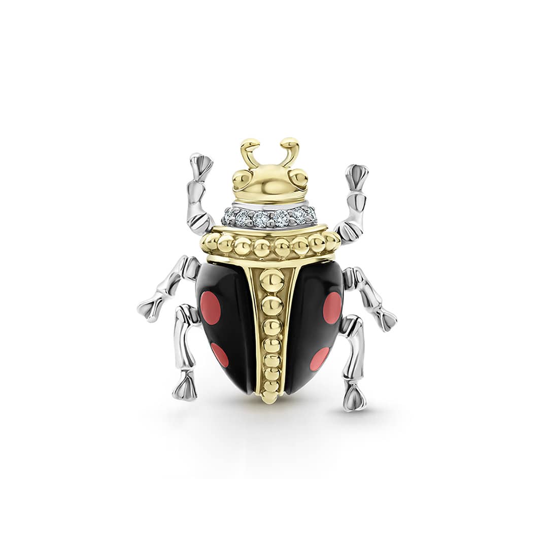 Rare Wonders Onyx Beetle Diamond Pin - Image 3