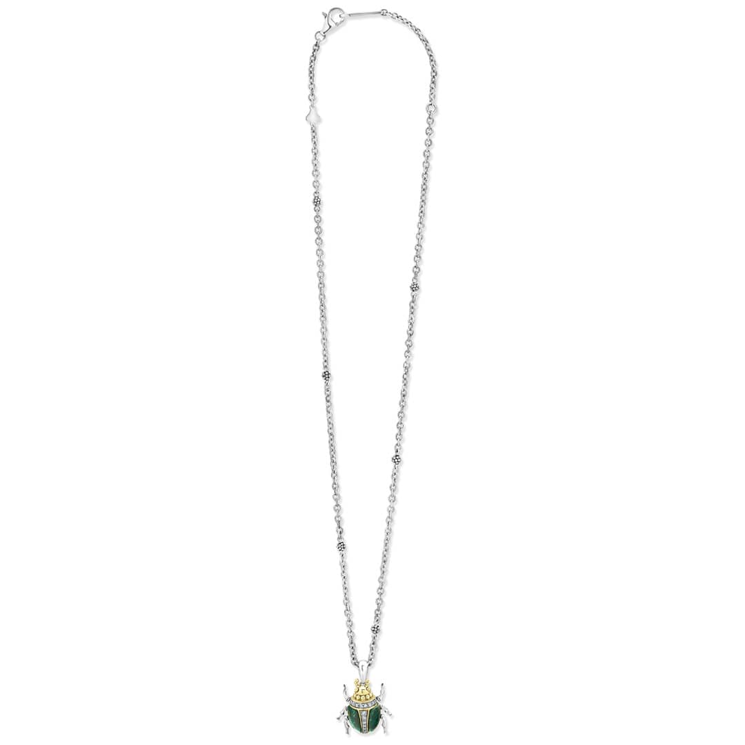 Rare Wonders Jade Beetle Diamond Pendant Necklace - Image 3