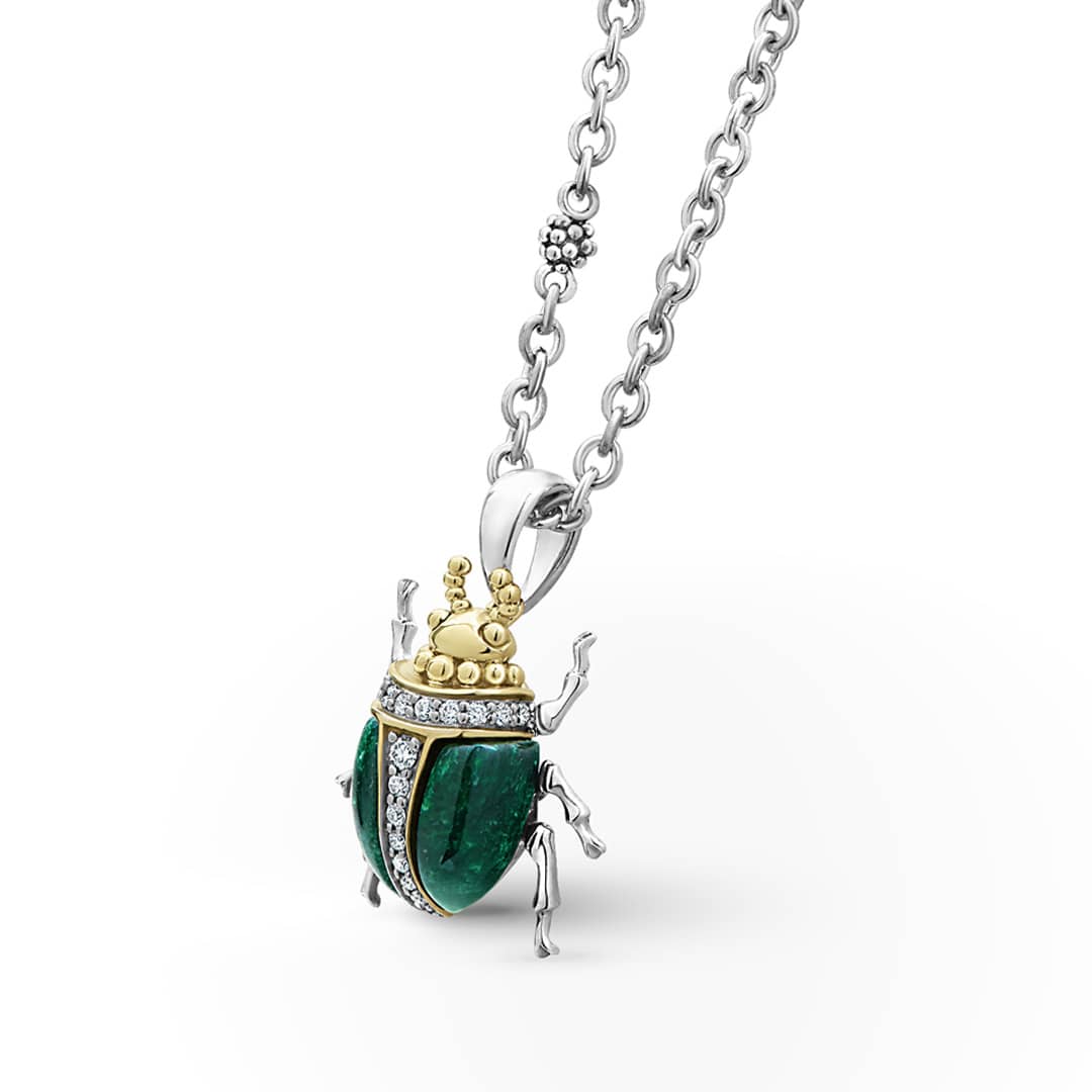 Rare Wonders Jade Beetle Diamond Pendant Necklace - Image 4