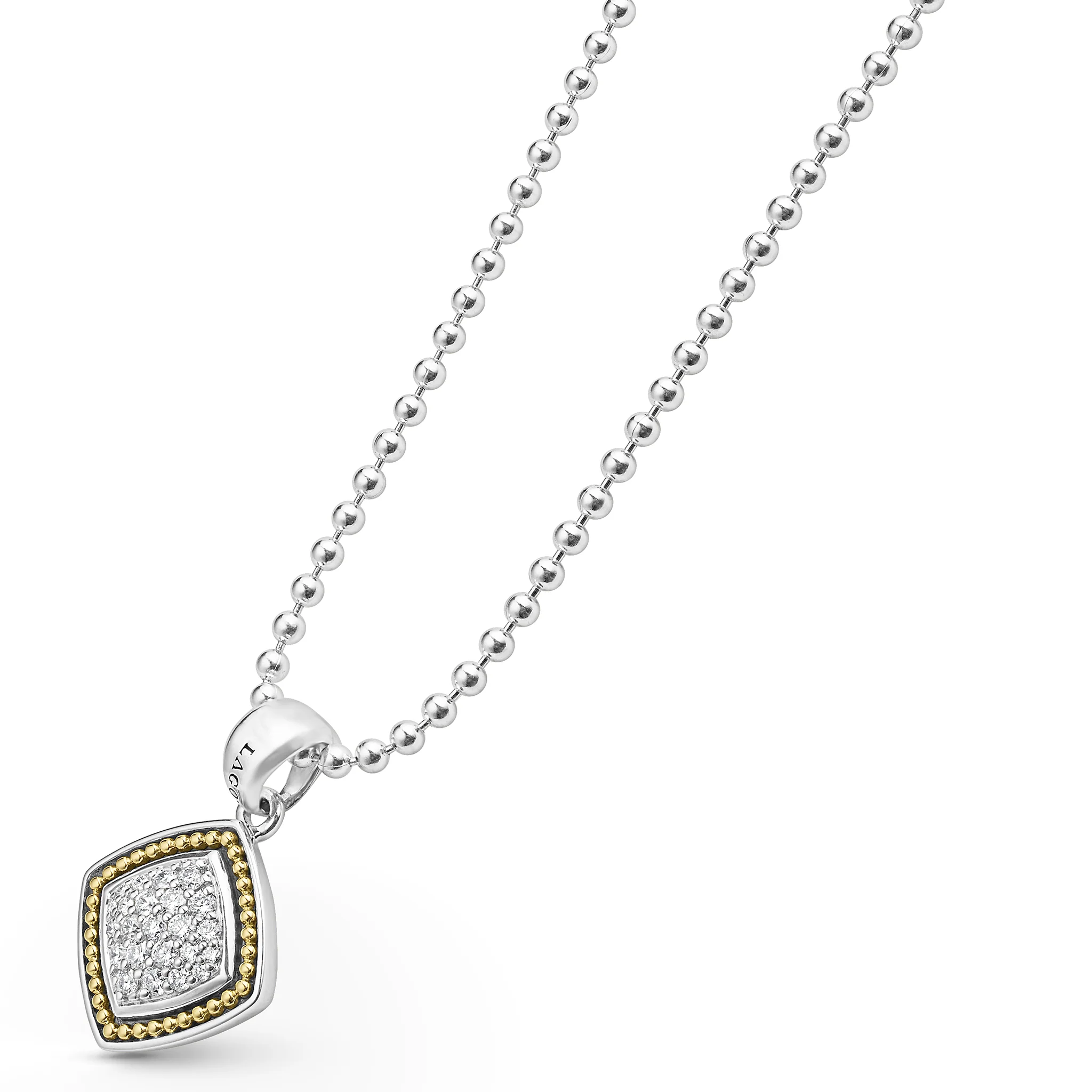 Rittenhouse Two-Tone Square Diamond Pendant Necklace - Image 3