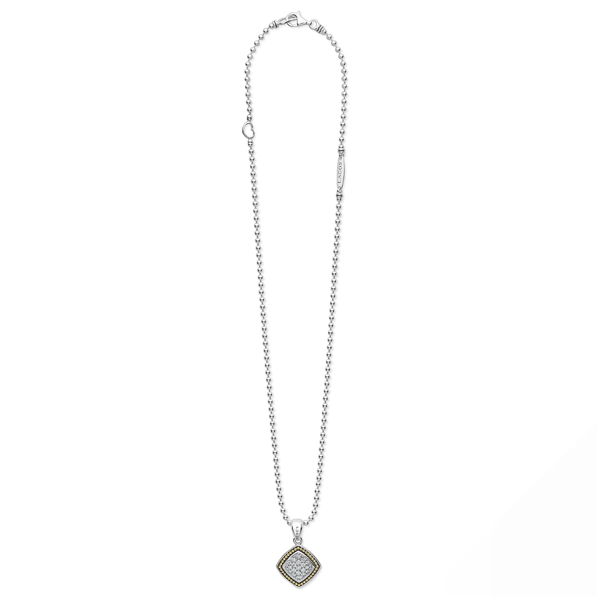Rittenhouse Two-Tone Square Diamond Pendant Necklace - Image 4