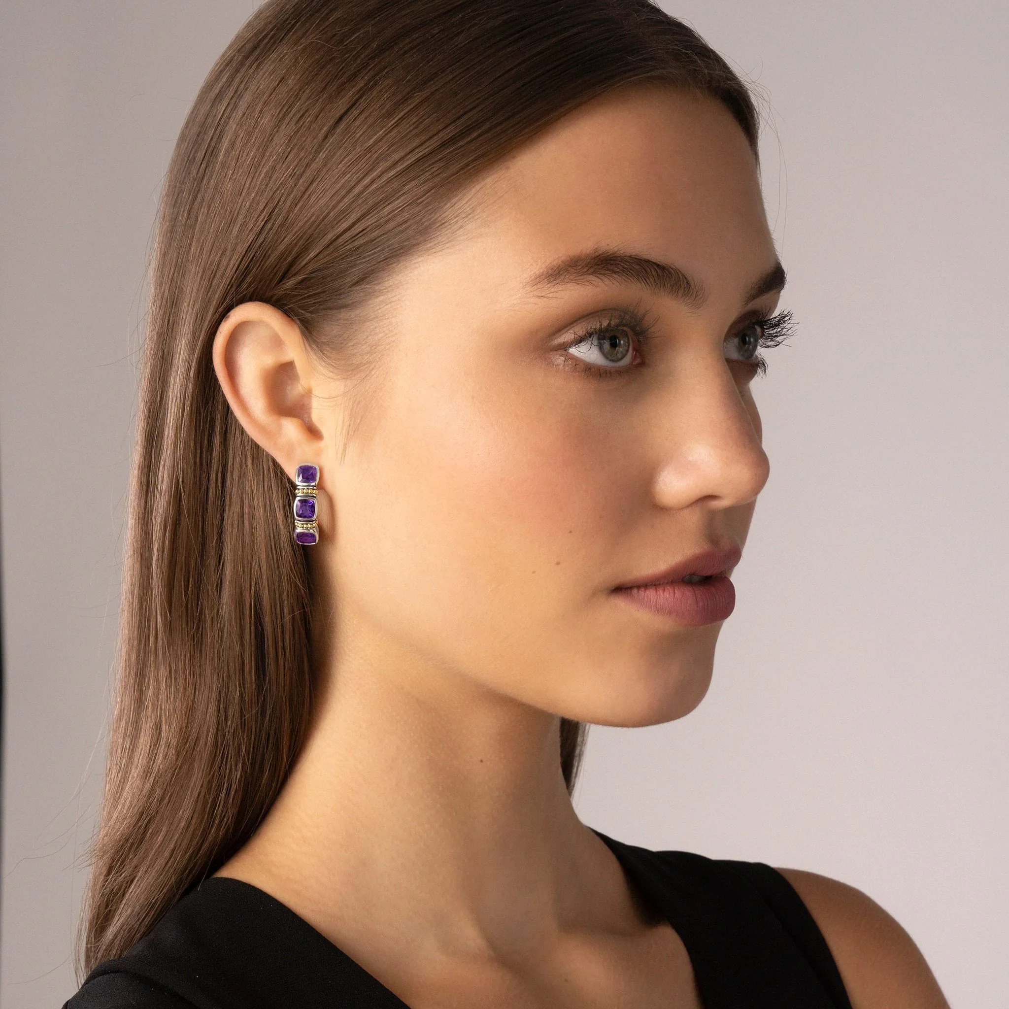 Rittenhouse Amethyst Hoop Earrings - Image 2