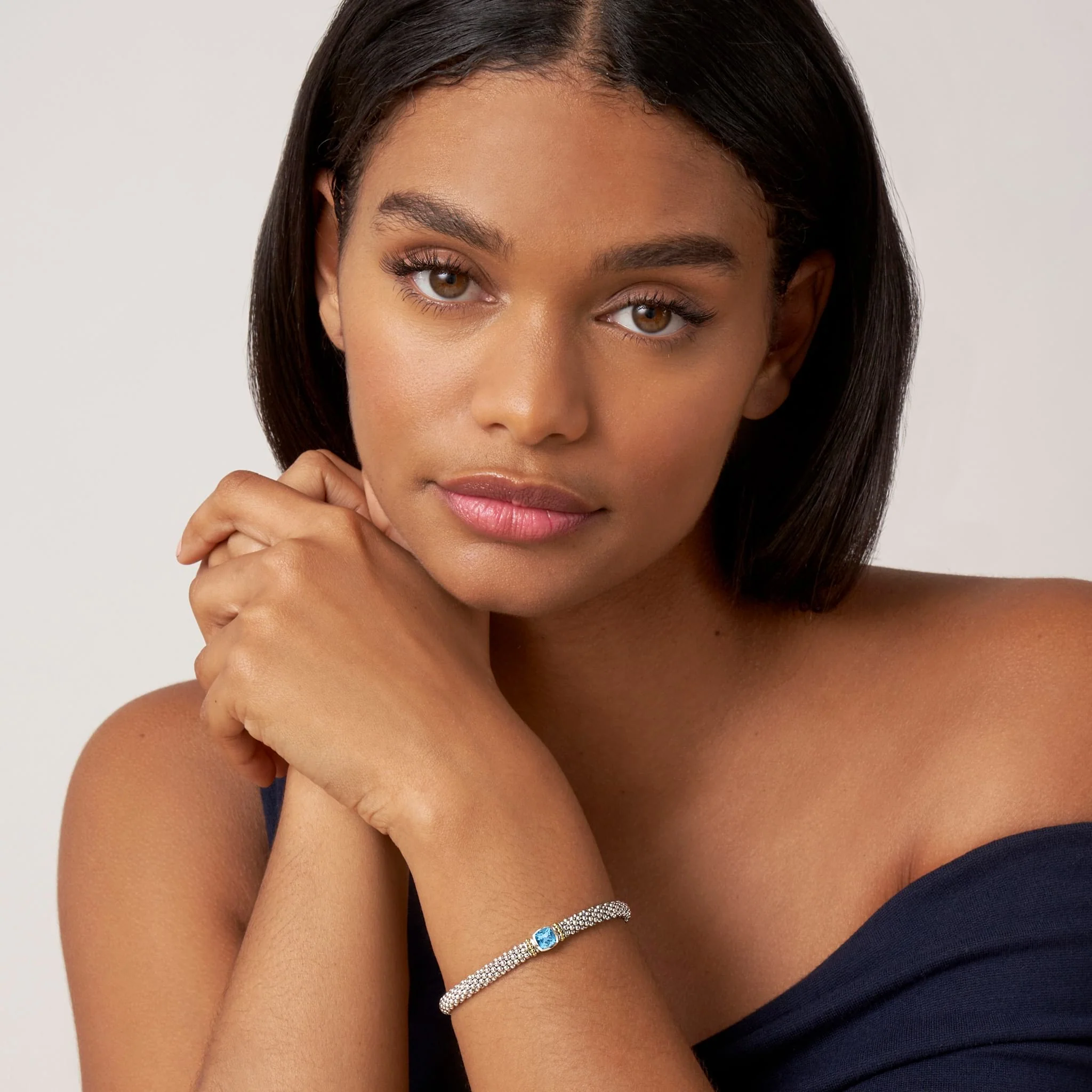 Rittenhouse Swiss Blue Topaz Caviar Bracelet | 6mm - Image 2