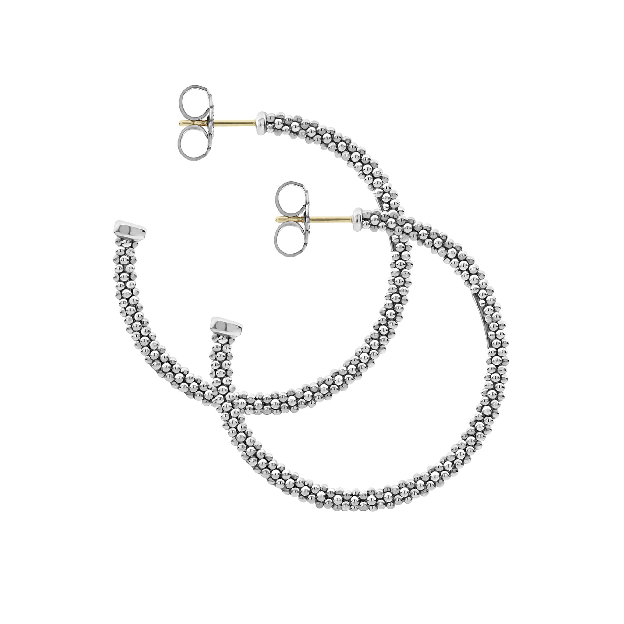 Signature Caviar Large Caviar Hoop Earrings - Image 4