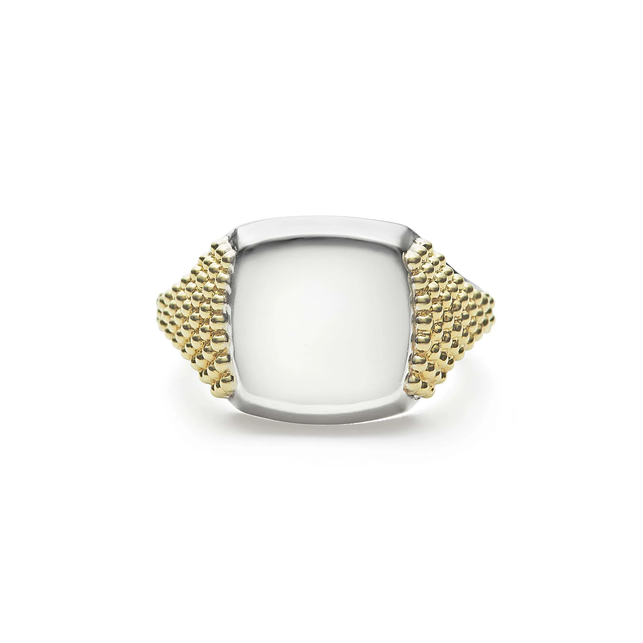 Signature Caviar Exclusive Two-Tone Statement Signet Ring - Image 3