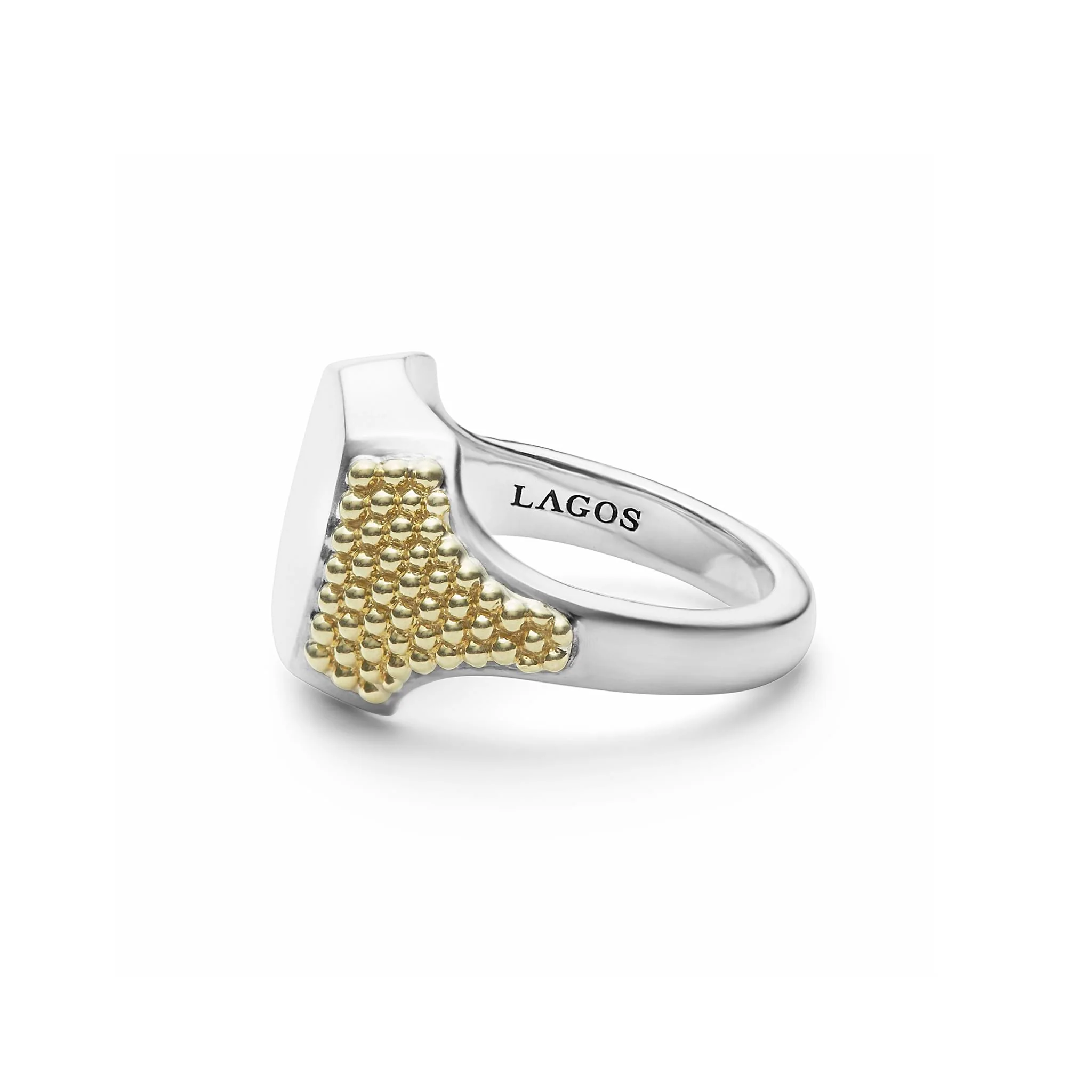 Signature Caviar Exclusive Two-Tone Statement Signet Ring - Image 5