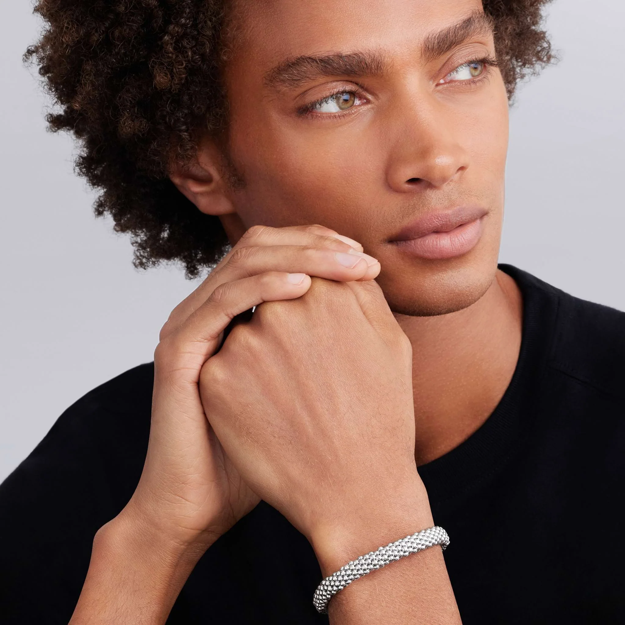 Signature Caviar Sterling Silver Caviar Beaded Bracelet | 9mm - Image 6