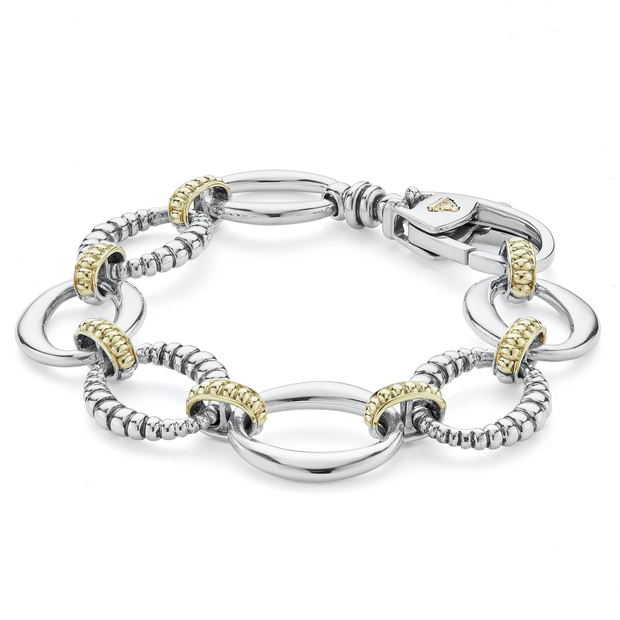 Signature Caviar Two-Tone Oval Link Bracelet - Image 4