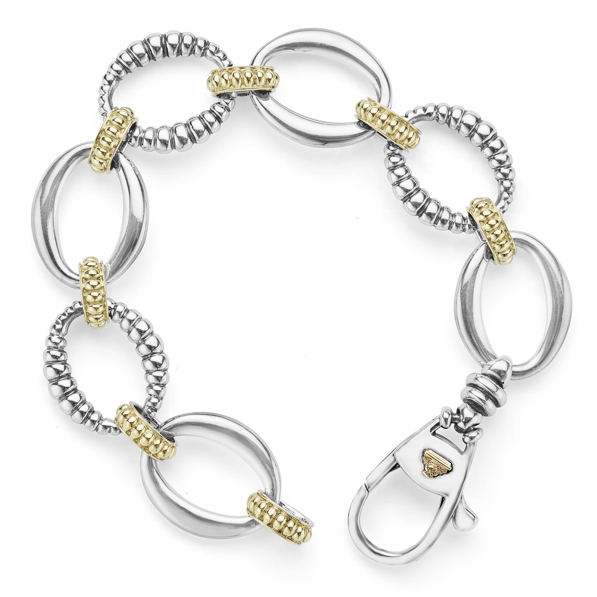 Signature Caviar Two-Tone Oval Link Bracelet - Image 5