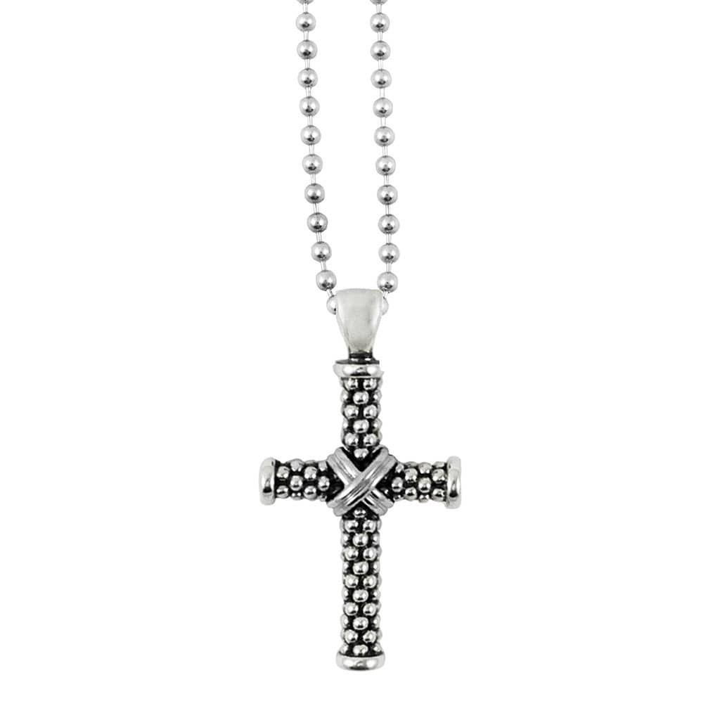 Signature Caviar Caviar Beaded Cross Pendant Necklace - Image 3