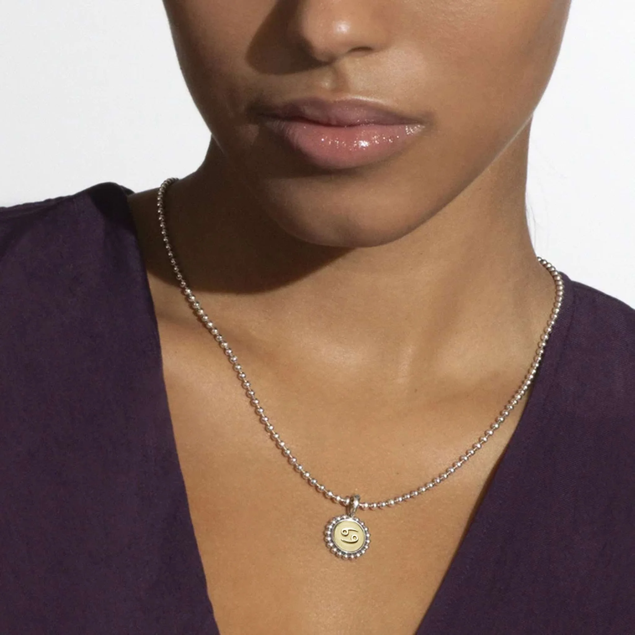 Signature Caviar Cancer Zodiac Charm Necklace - Image 2