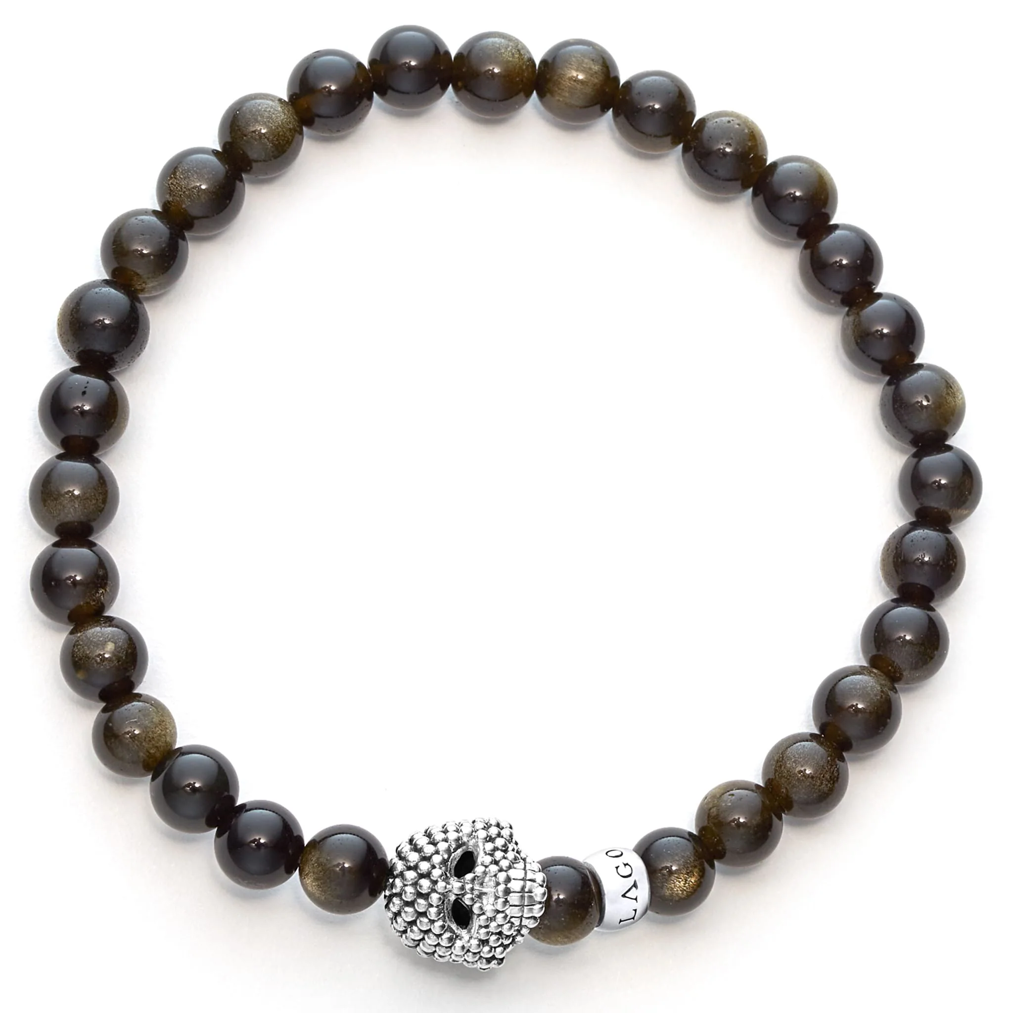 Anthem Golden Obsidian Skull Bead Bracelet - Image 3