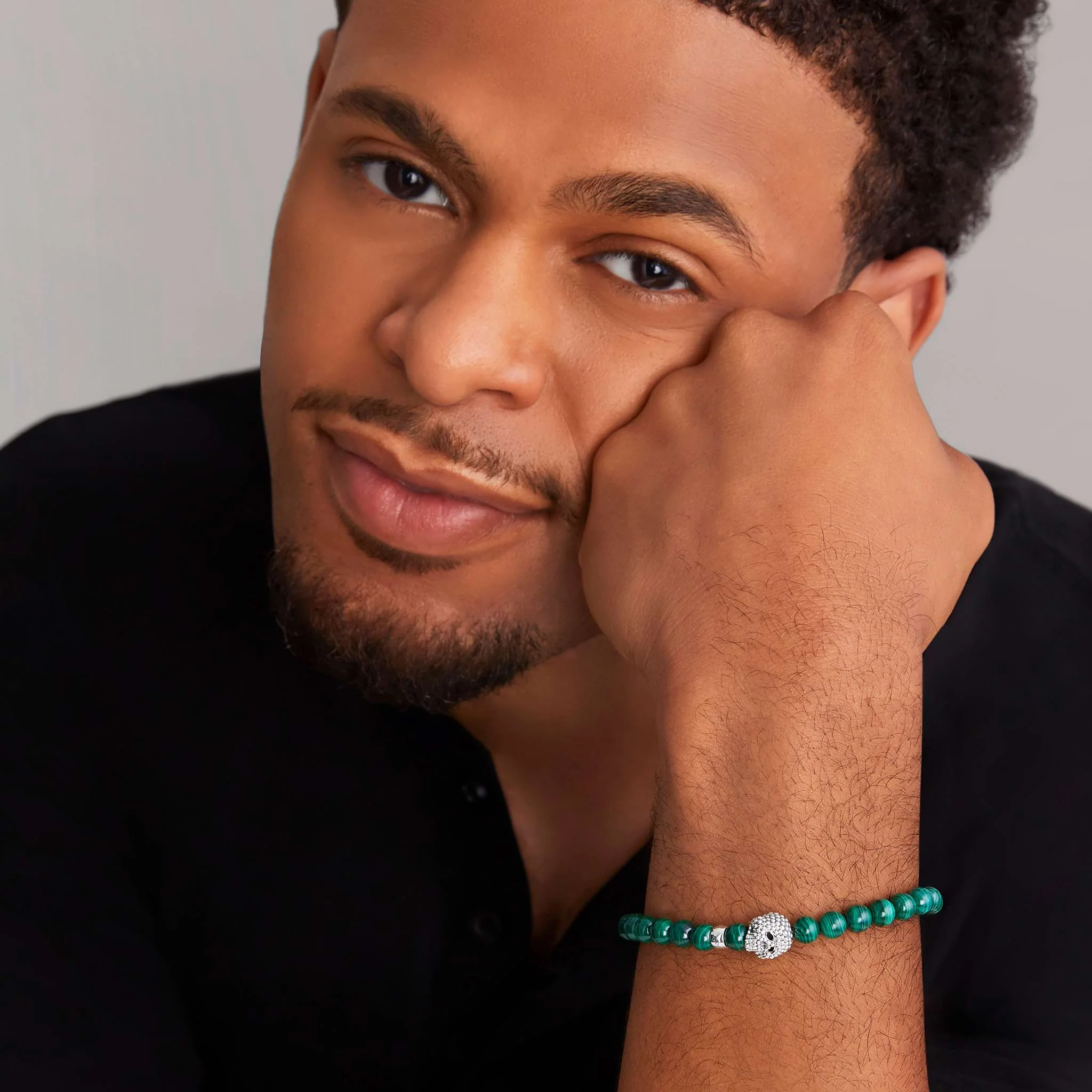 Anthem Malachite Skull Bead Bracelet - Image 4