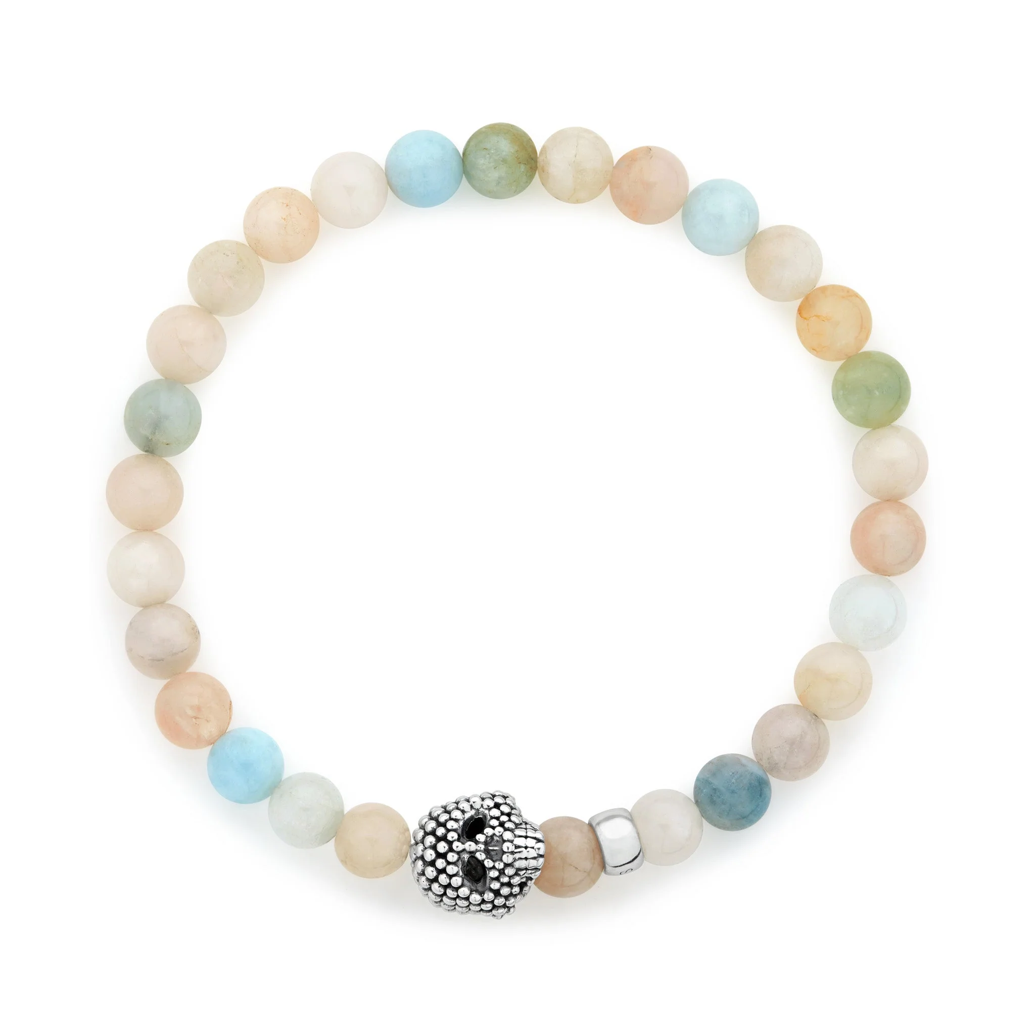 Anthem Morganite Skull Bead Bracelet - Image 3