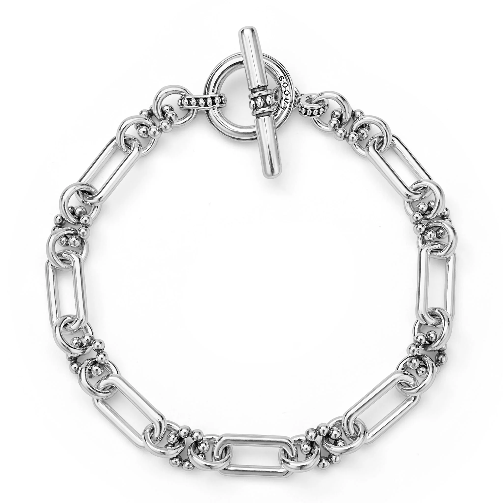 Signature Caviar Petite Sterling Silver Link Bracelet