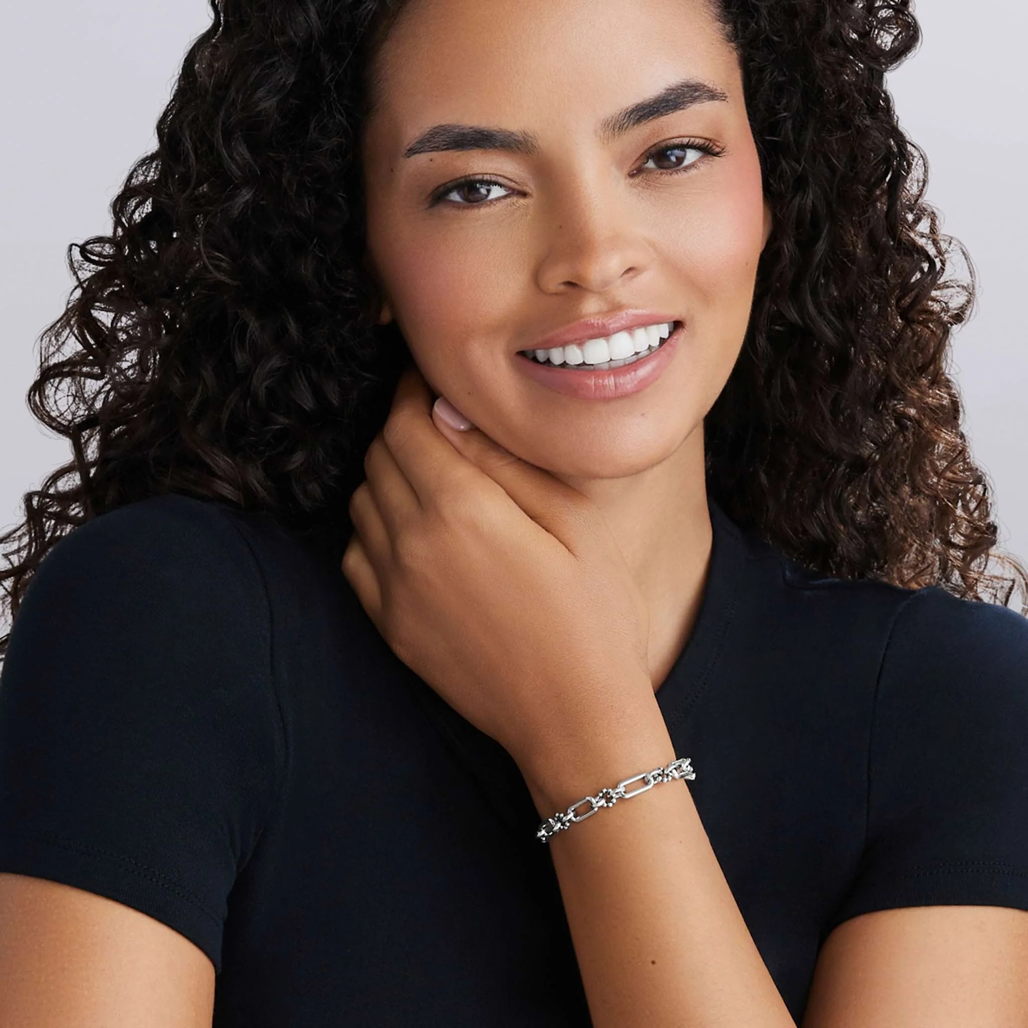 Signature Caviar Petite Sterling Silver Link Bracelet - Image 2