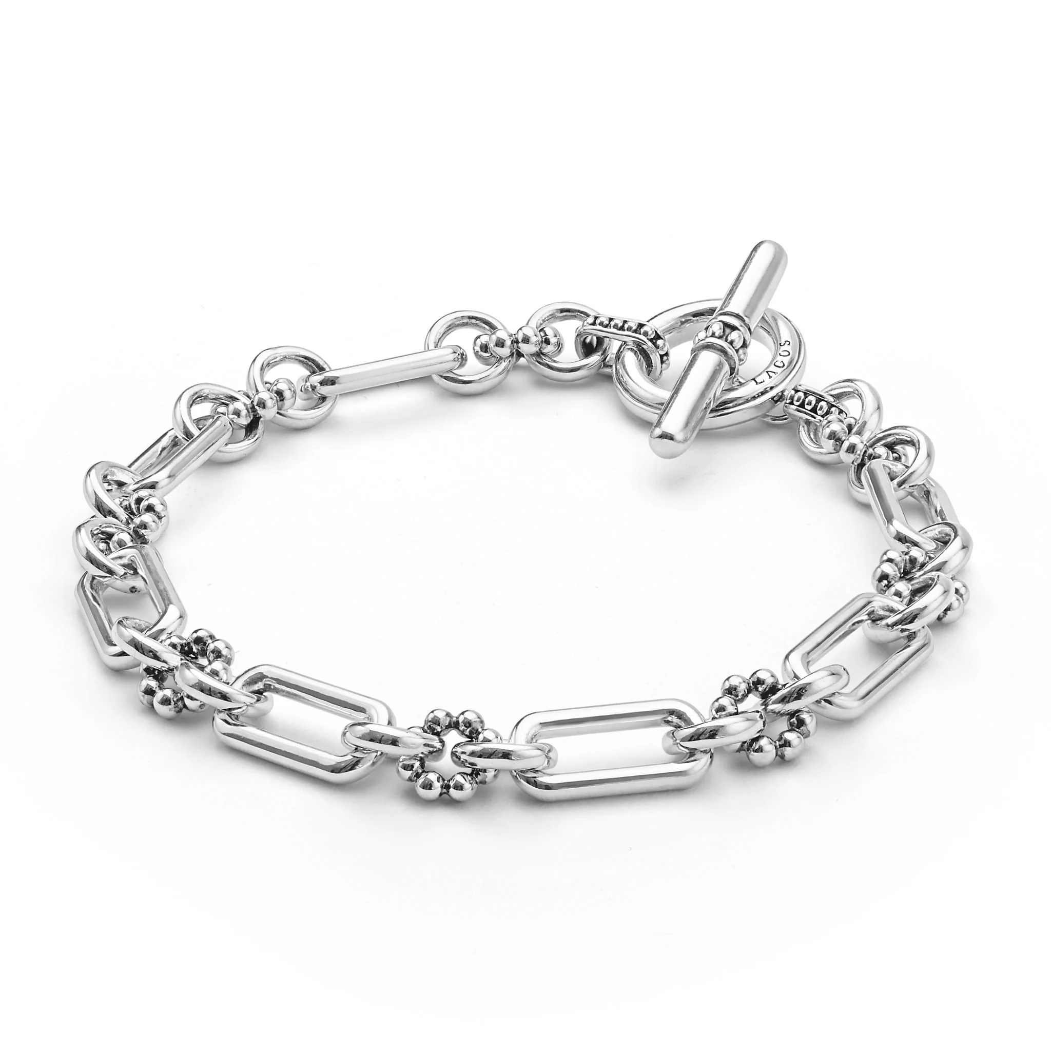 Signature Caviar Petite Sterling Silver Link Bracelet - Image 3