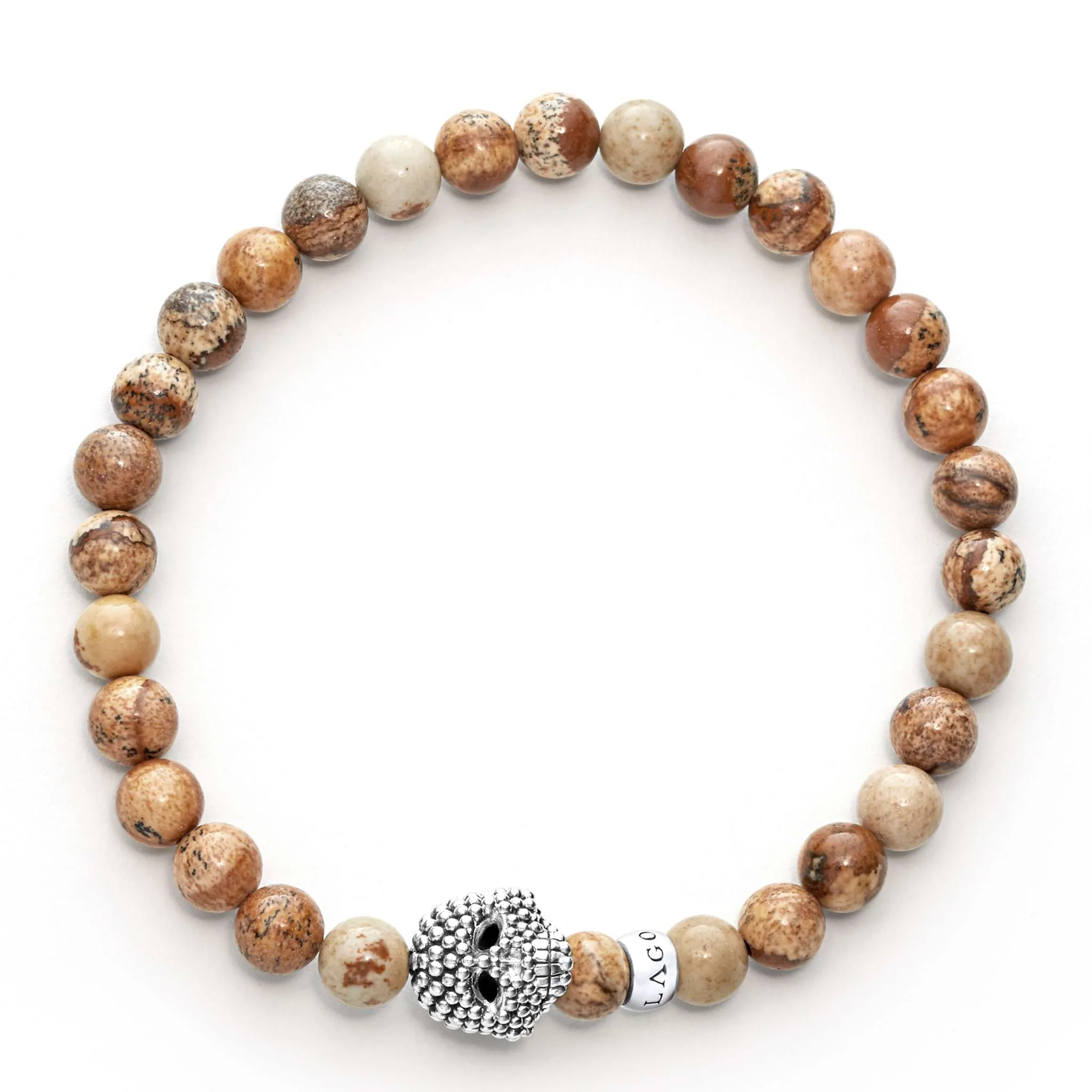 Anthem Picture Jasper Skull Bead Bracelet - Image 3