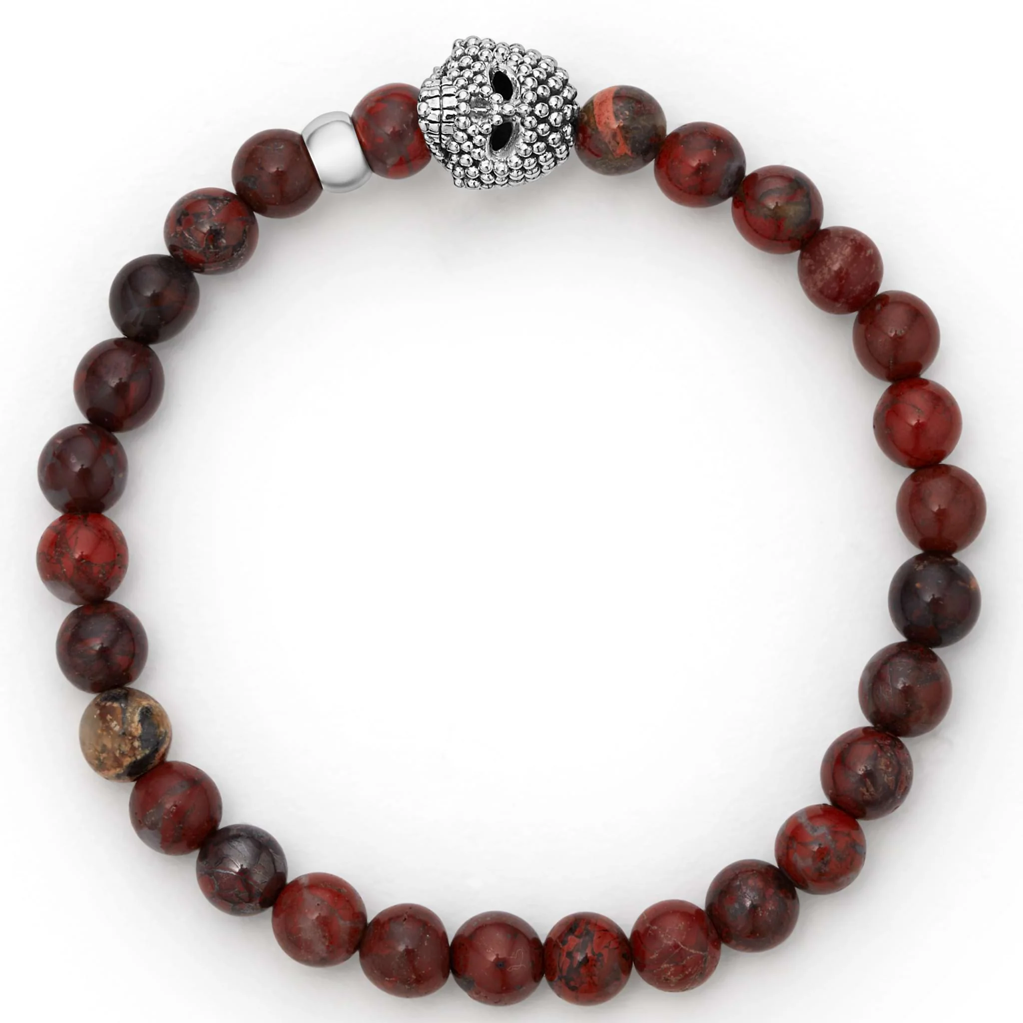 Anthem Poppy Jasper Skull Bead Bracelet - Image 3