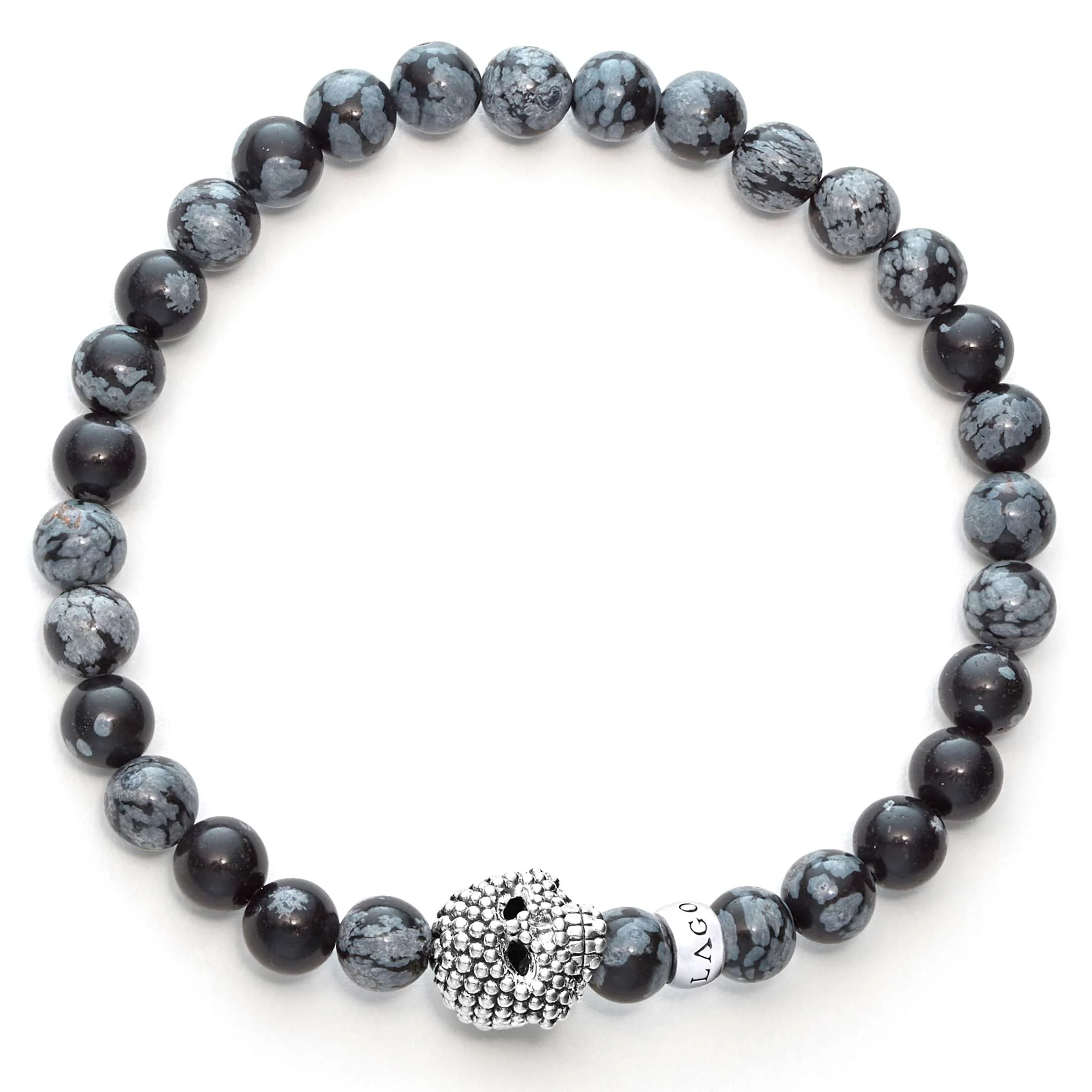 Anthem Snowflake Obsidian Skull Bead Bracelet - Image 3