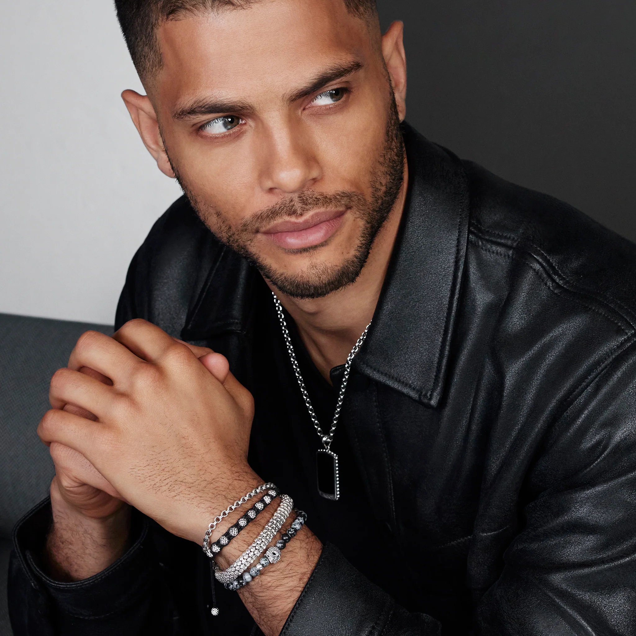 Anthem Snowflake Obsidian Skull Bead Bracelet - Image 5