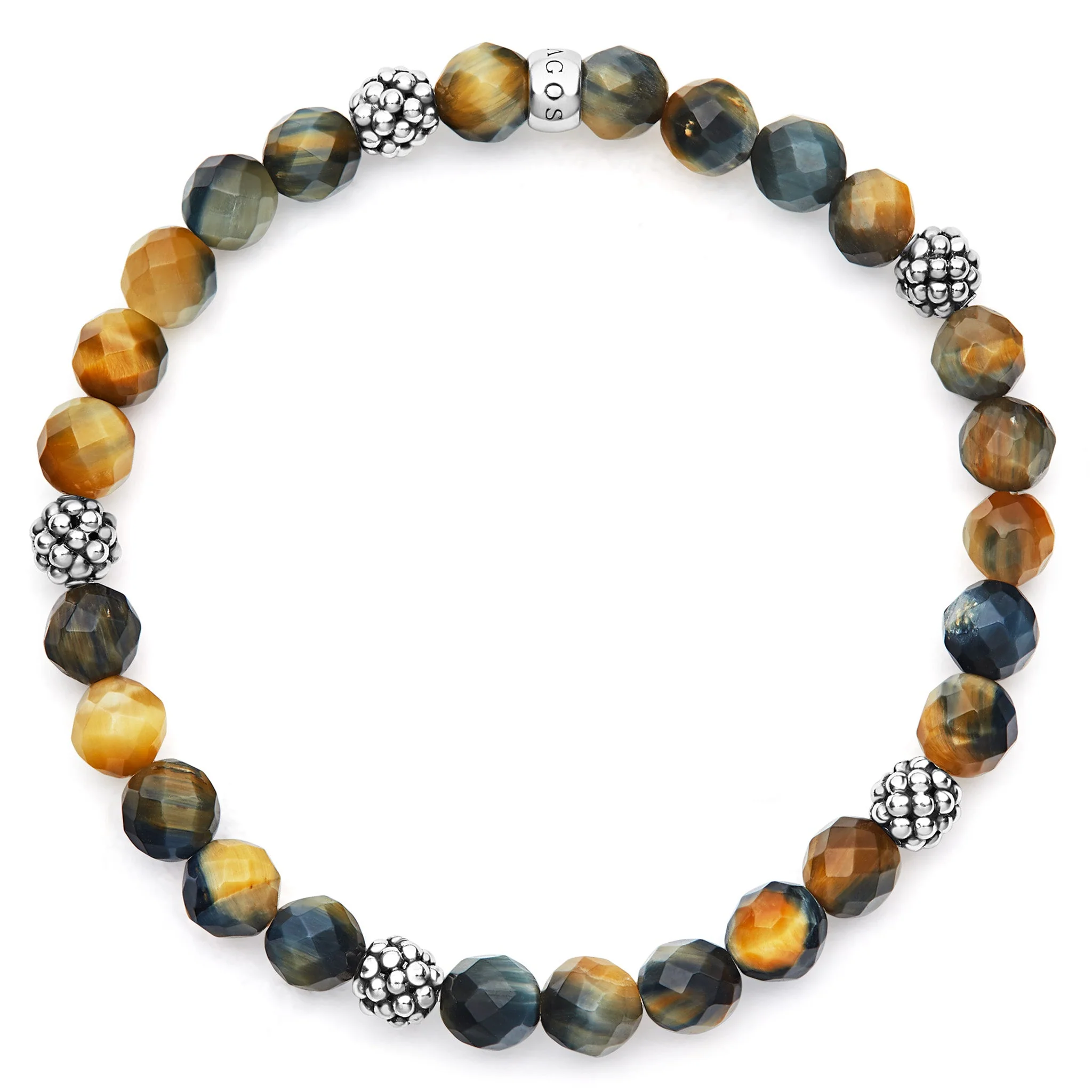Signature Caviar Five Station Silver Tiger Eye Bead Bracelet - Image 2