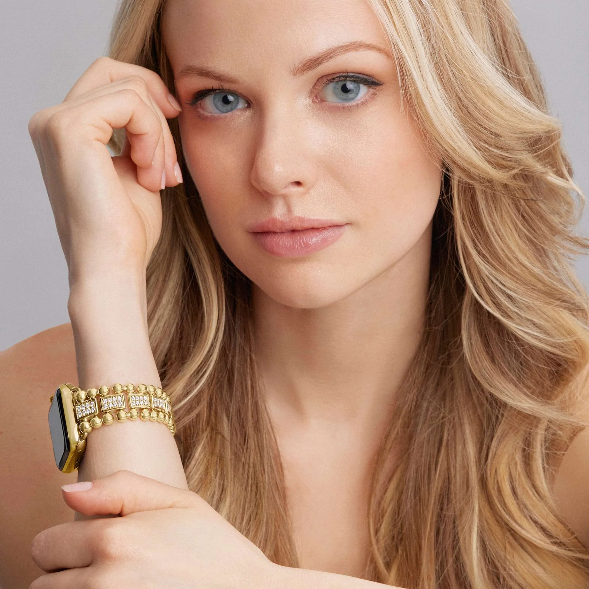 Smart Caviar 18K Gold Full Diamond Watch Bracelet-38-45mm - Image 2