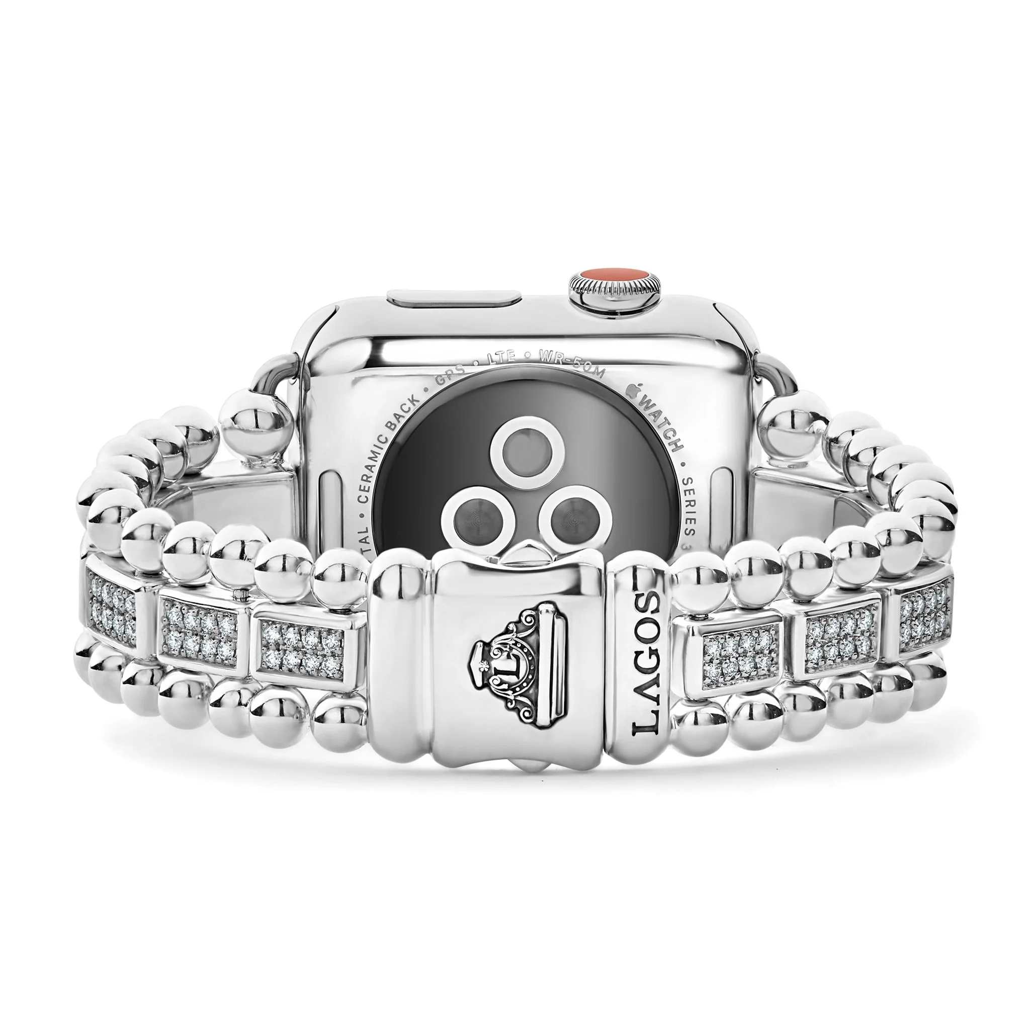 Smart Caviar Sterling Silver Full Diamond Watch Bracelet-38-45mm - Image 3