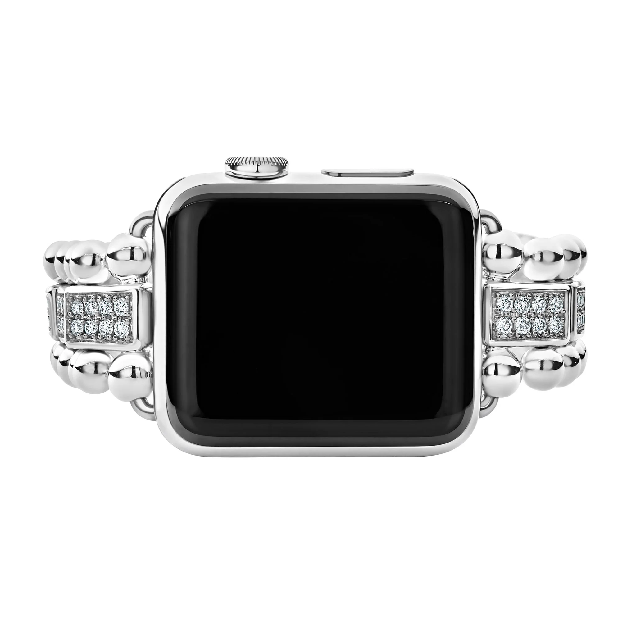 Smart Caviar Sterling Silver Full Diamond Watch Bracelet-38-45mm - Image 4