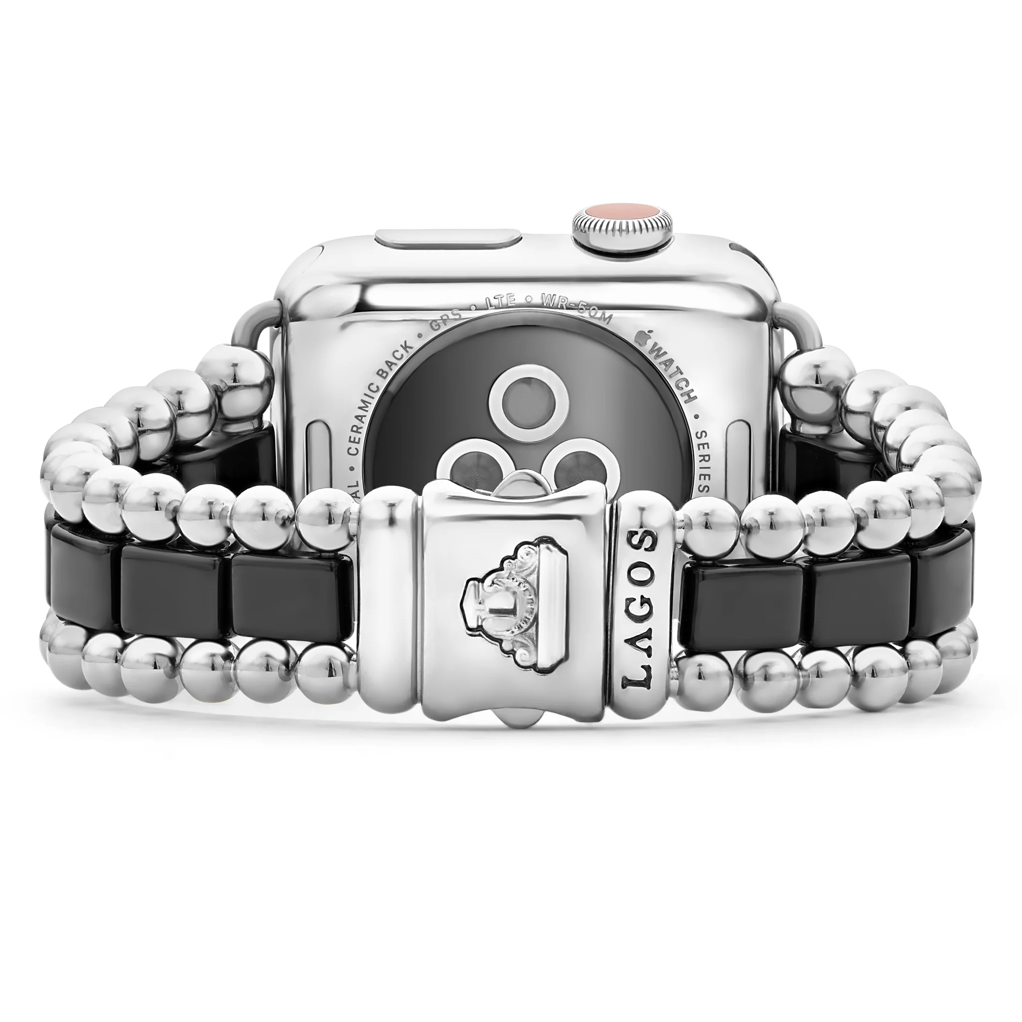 Smart Caviar Black Ceramic and Stainless Steel Watch Bracelet-38-45mm - Image 3