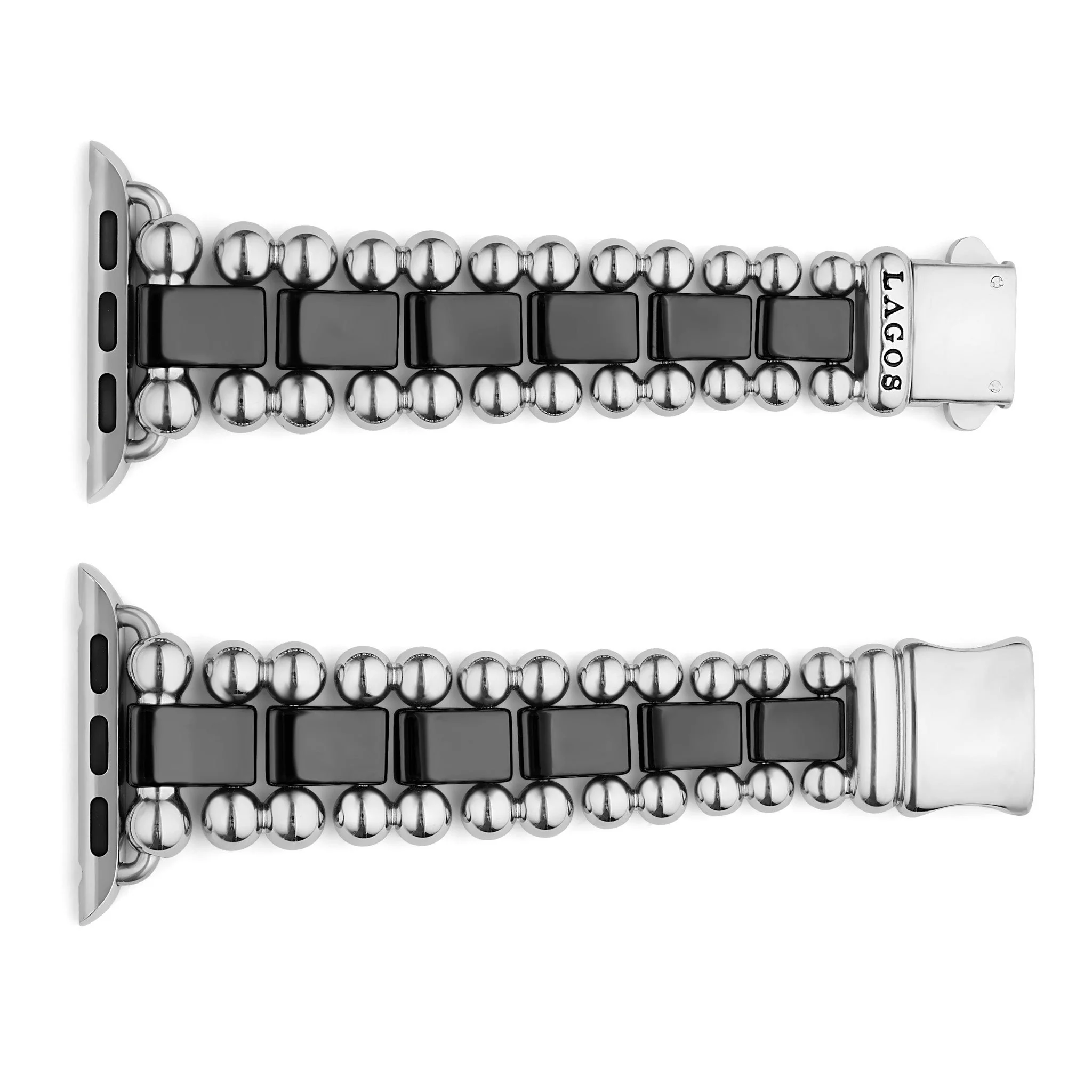 Smart Caviar Black Ceramic and Stainless Steel Watch Bracelet-38-45mm - Image 5