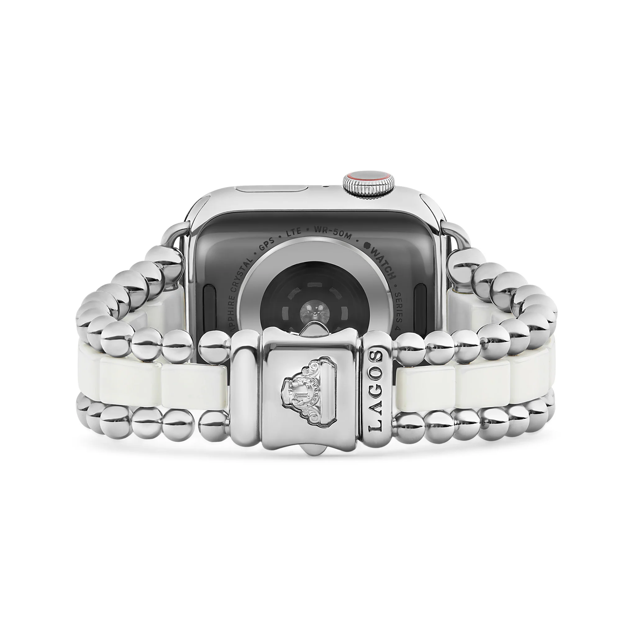 Smart Caviar White Ceramic and Stainless Steel Watch Bracelet-38-45mm - Image 4