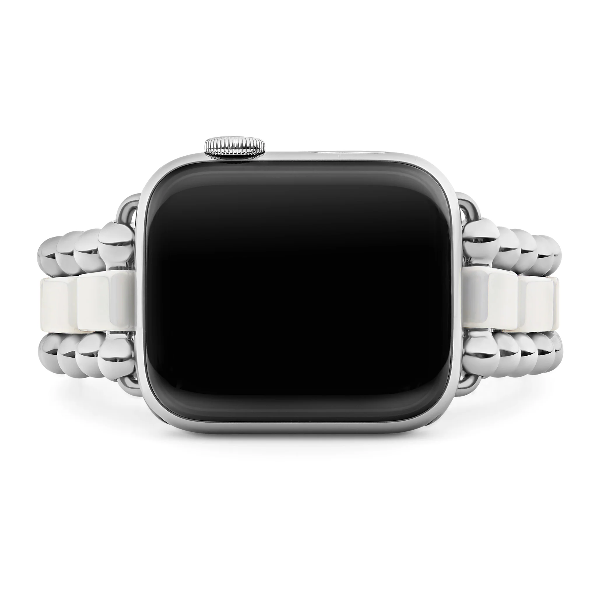 Smart Caviar White Ceramic and Stainless Steel Watch Bracelet-38-45mm - Image 5