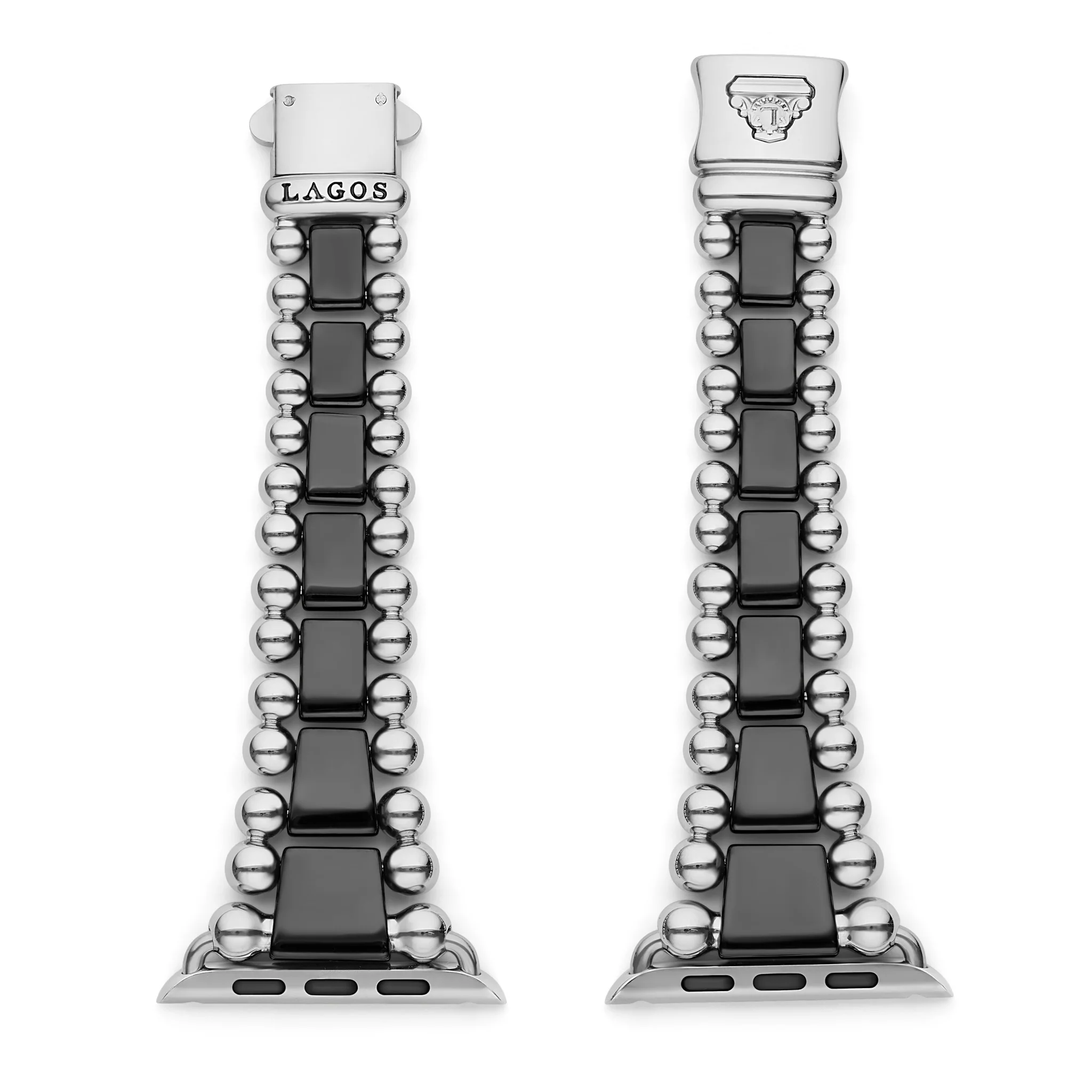 Smart Caviar Black Ceramic and Stainless Steel Watch Bracelet-42-49mm - Image 4