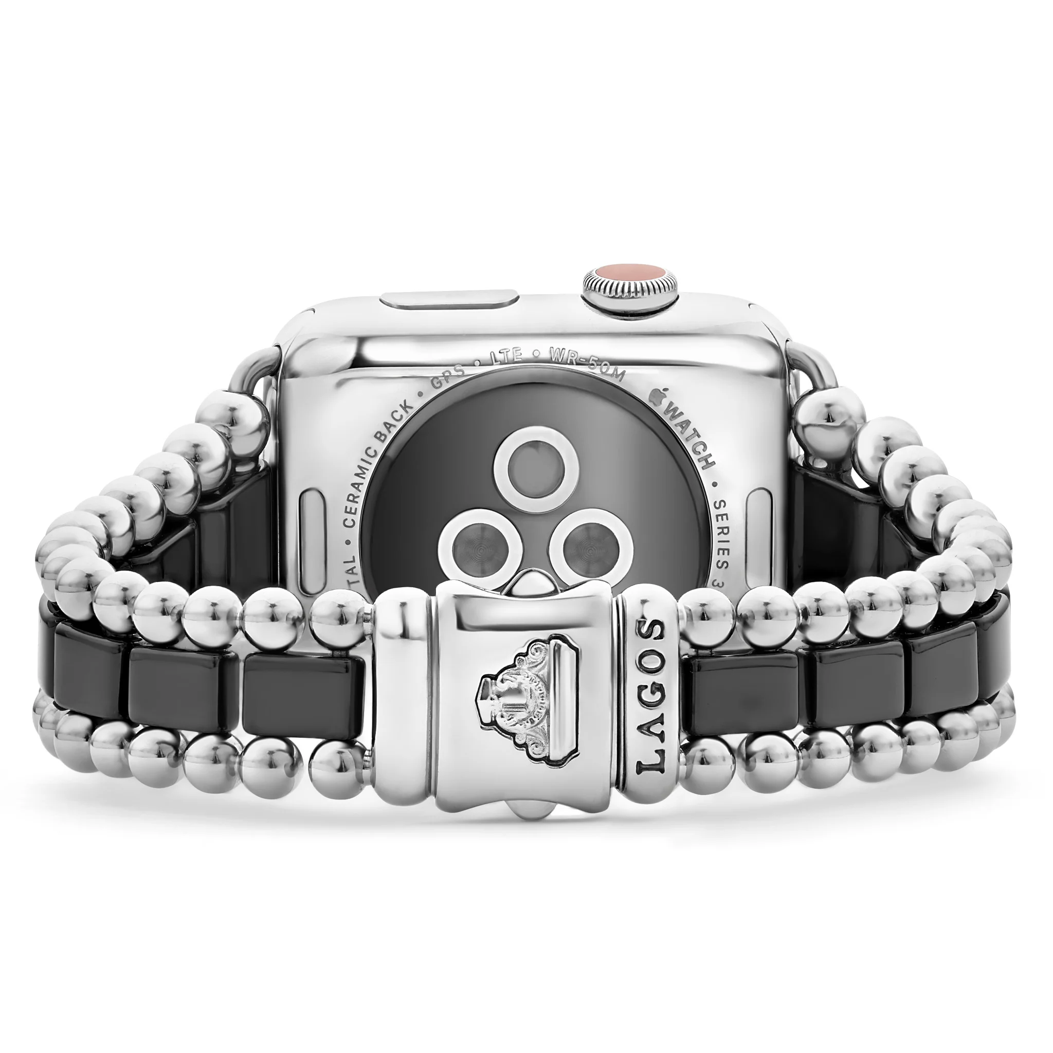 Smart Caviar Black Ceramic and Stainless Steel Watch Bracelet-42-49mm - Image 5