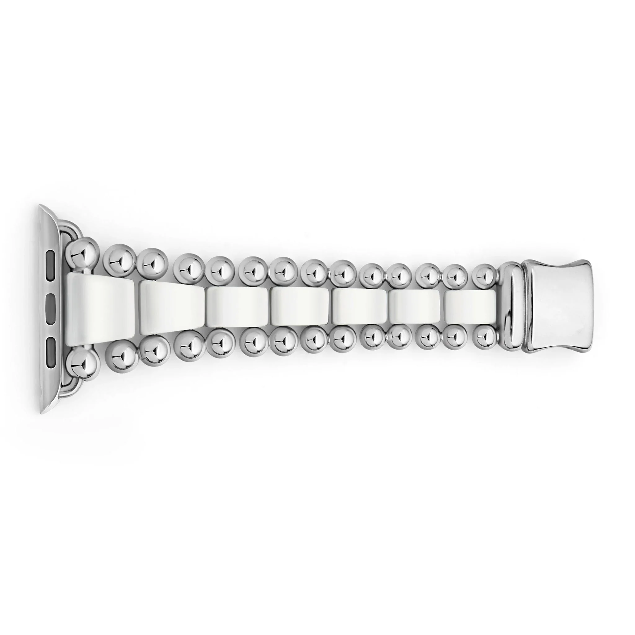 Smart Caviar White Ceramic and Stainless Steel Watch Bracelet-42-49mm - Image 6